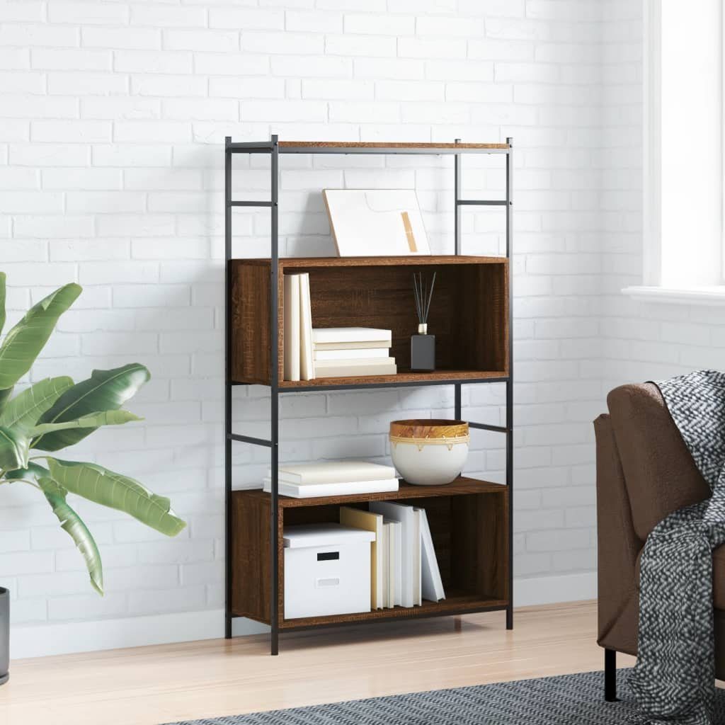 furnicato Bücherregal Braun cm Eichen-Optik Holzwerkstoff 80x30x145,5