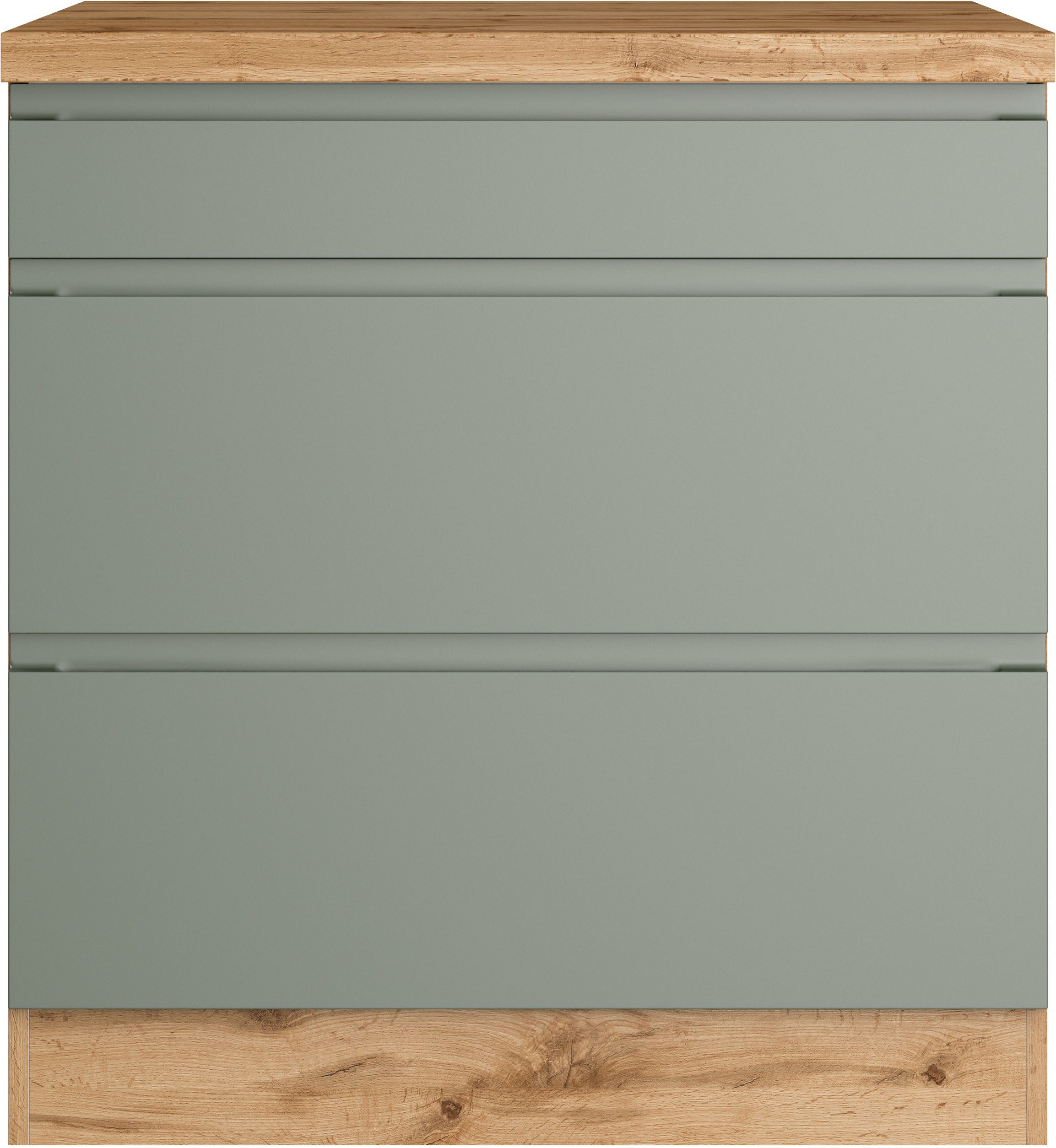 KOCHSTATION Kochfeldumbauschrank KS-Virginia,neu in verbesserter Ausführung (Stauraum, Softclose) Breite 80 cm, Höhe 86 cm, Softclose-Auszüge – Bild 4 von 5