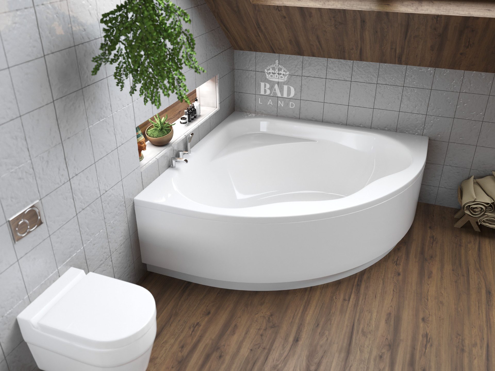 KOLMAN Badewanne Eckbadewanne Standard 150x150, Ablaufgarnitur günstig online kaufen