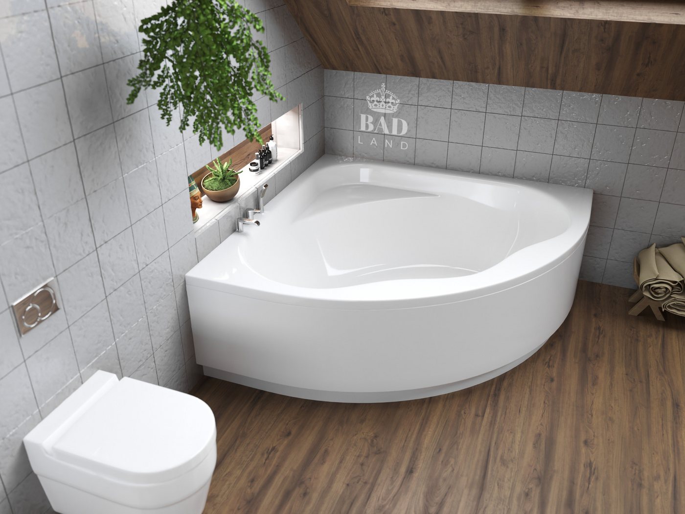 Thumbnail - KOLMAN Badewanne Eckbadewanne Standard 150x150, Ablaufgarnitur & Füße GRATIS