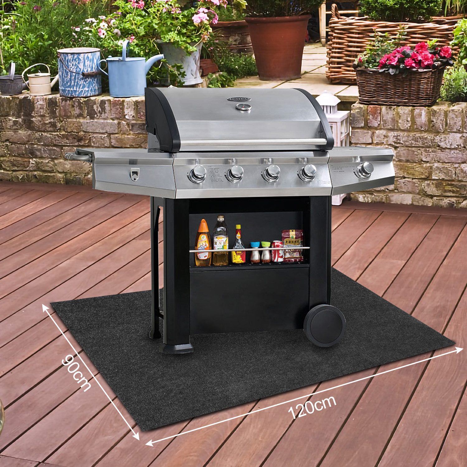 Clanmacy Outdoorteppich BBQ Matte Grillteppich Grillmatte günstig online kaufen
