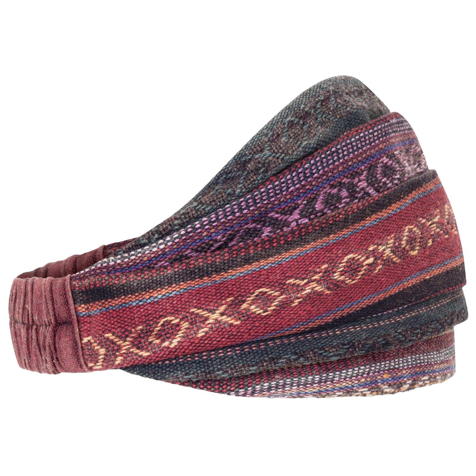 KUNST UND MAGIE MAGIE UND / Stirnband Yoga unisex Rot Hippie Stonewashed Schwarz KUNST Goa Stirnband Kopfband