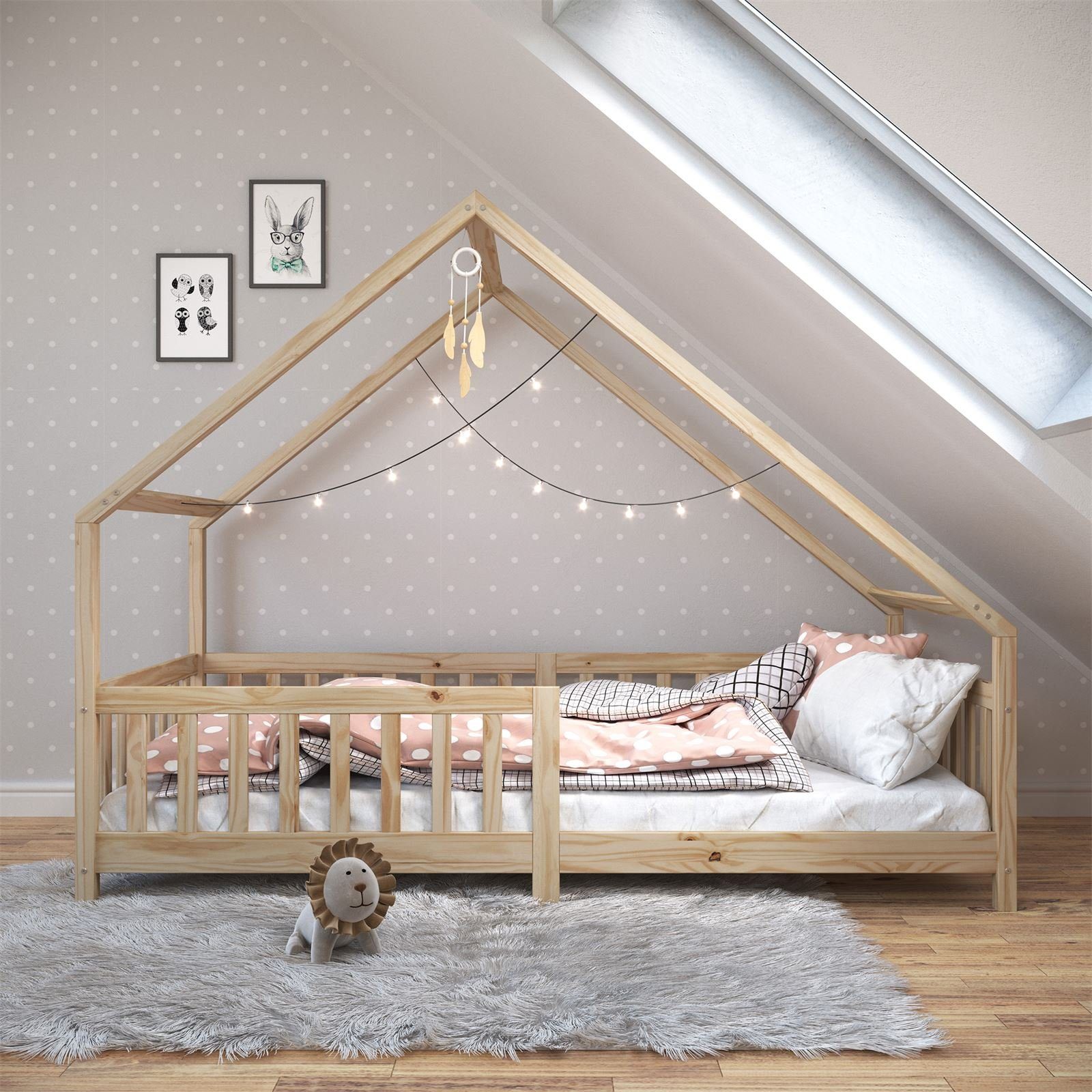 IDIMEX Kinderbett CORA, Hausbett Tipibett Kinderbett Montessori Bett Kiefer günstig online kaufen