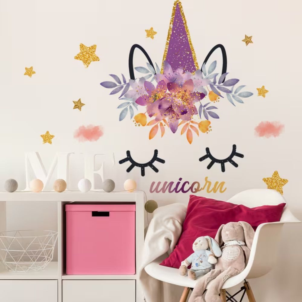 Wandsticker Einhorn Wandsticker Kinderzimmer Unicorn Wandtattoo selbstklebend