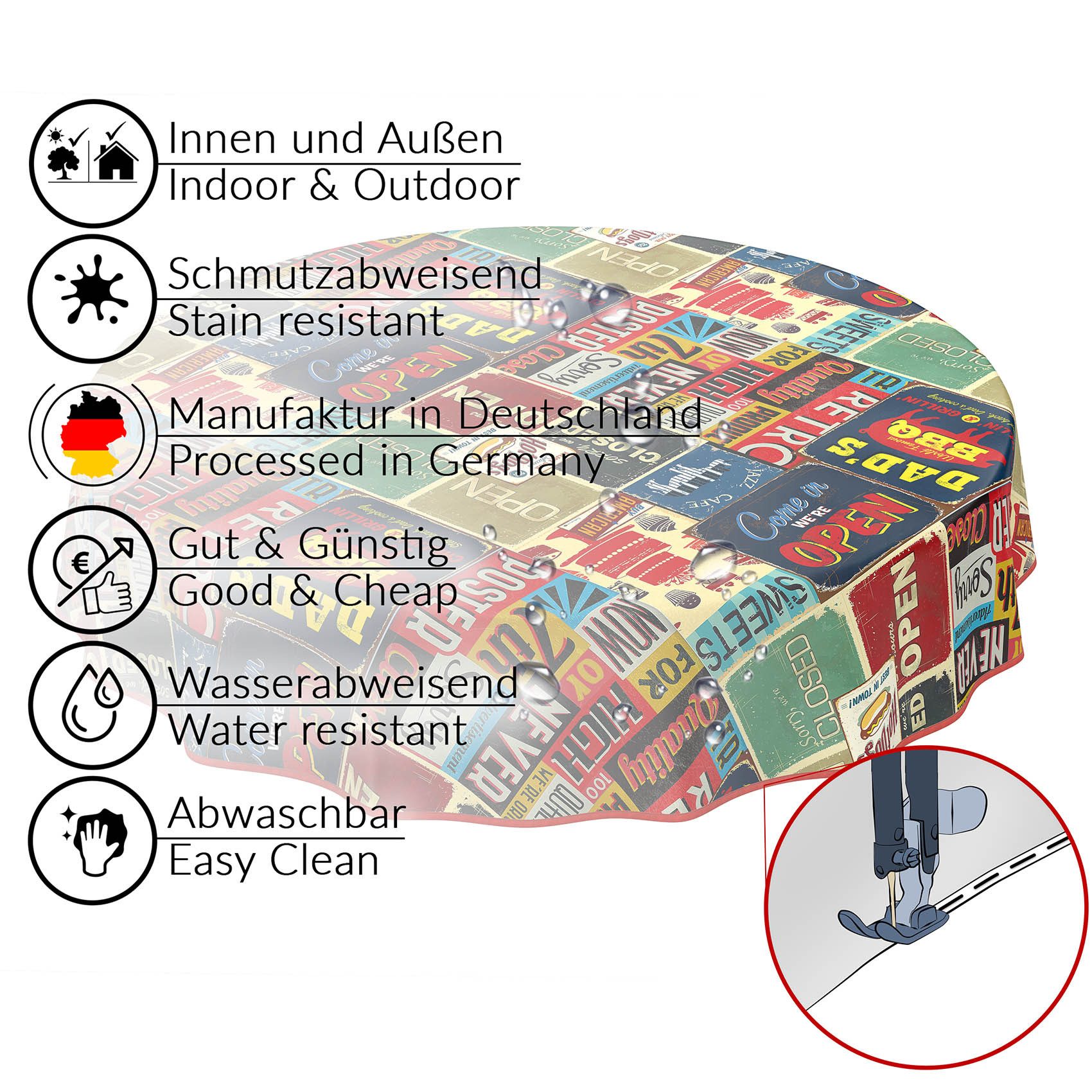 ANRO Tischdecke Wachstuchtischdecke Gartentischdecke Wachstischdecke (Einze günstig online kaufen