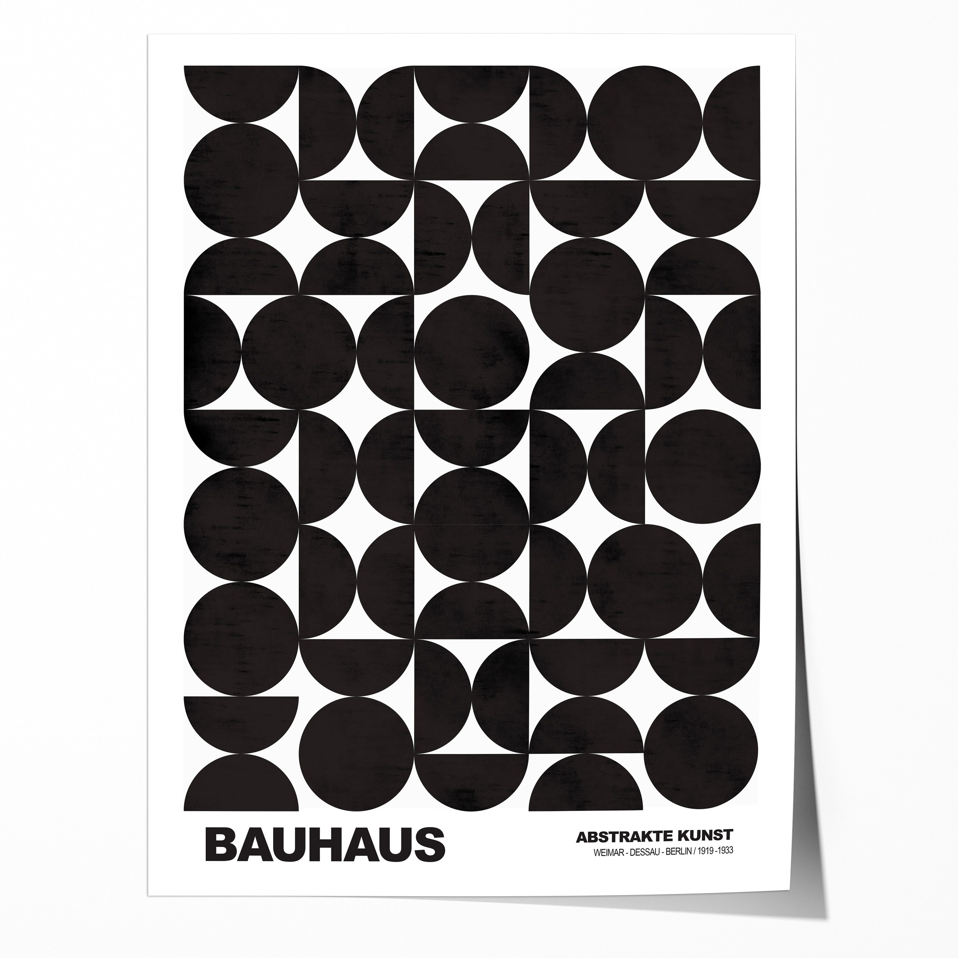 JUSTGOODMOOD Poster Bauhaus Abstrakte Kunst Schwarze geometrische Formen im minimalistisch, (1 St)