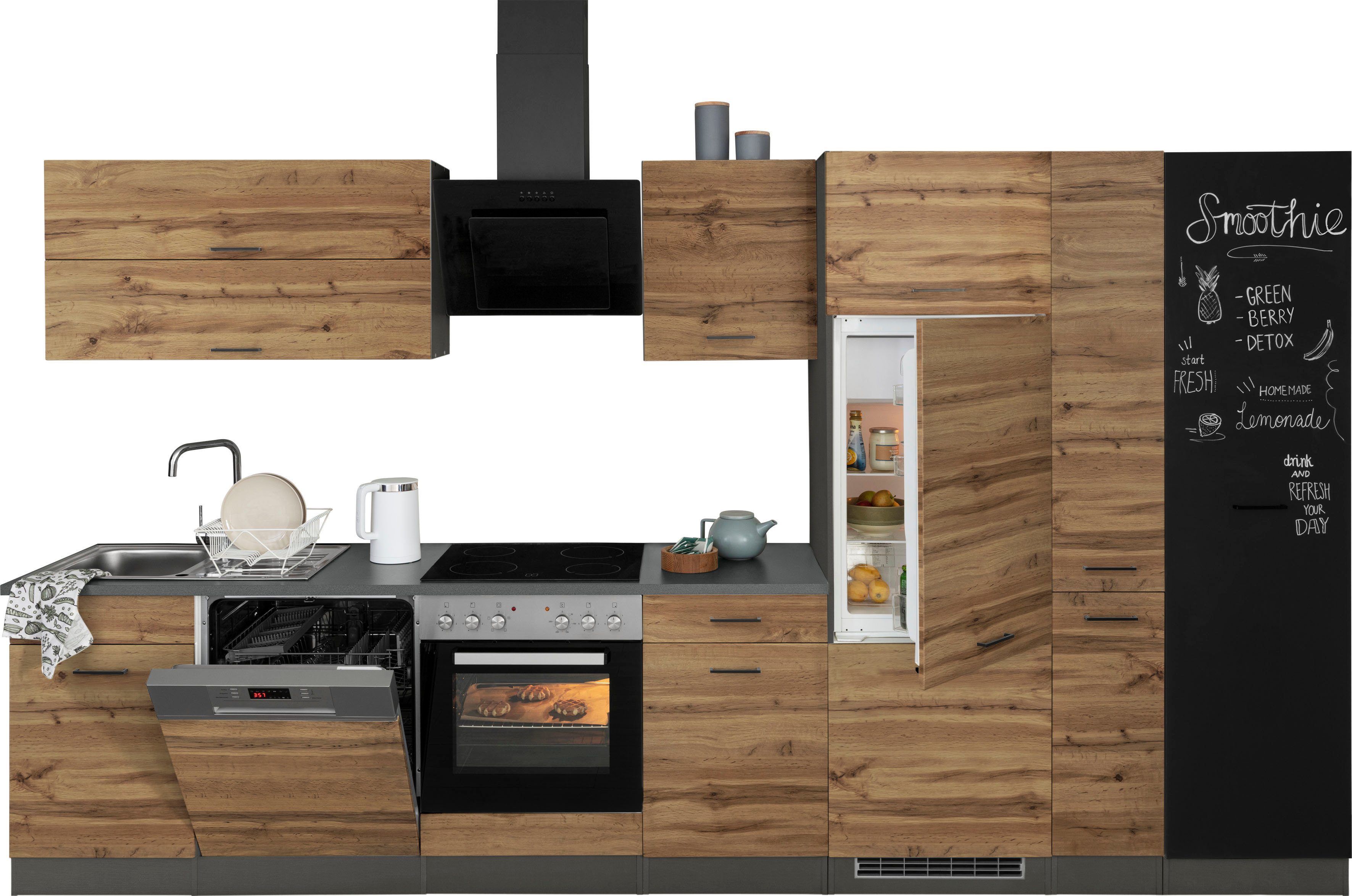 HELD MÖBEL Küchenzeile »Trier«, mit E-Geräten, Breite 360 cm-kaufen