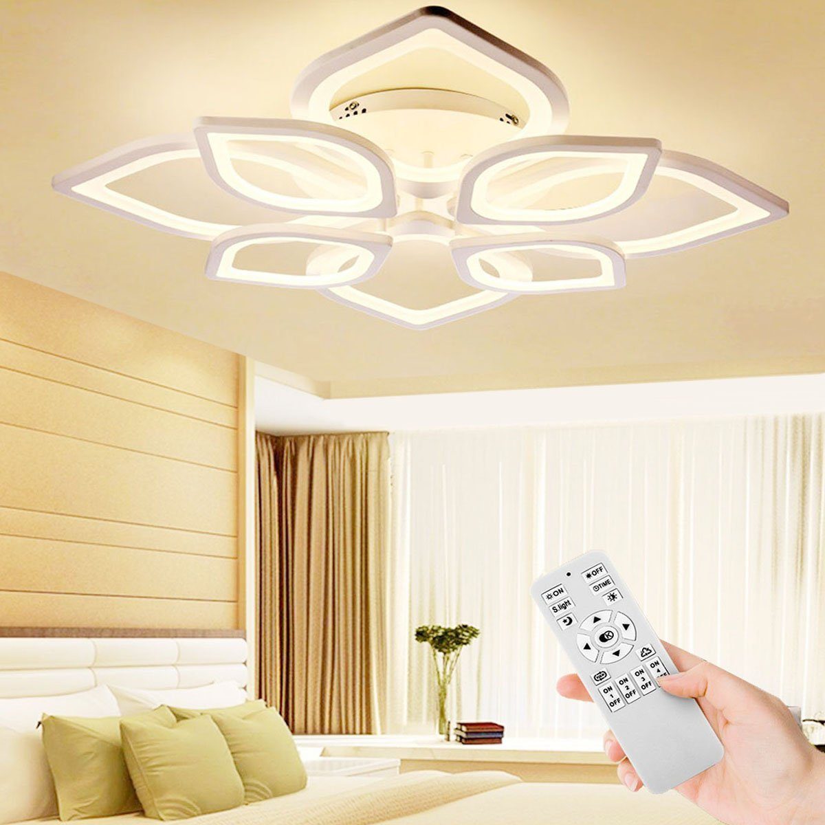 oyajia Deckenleuchte 44W Modern LED Deckenlampe aus Metall, in Blumenförmig günstig online kaufen
