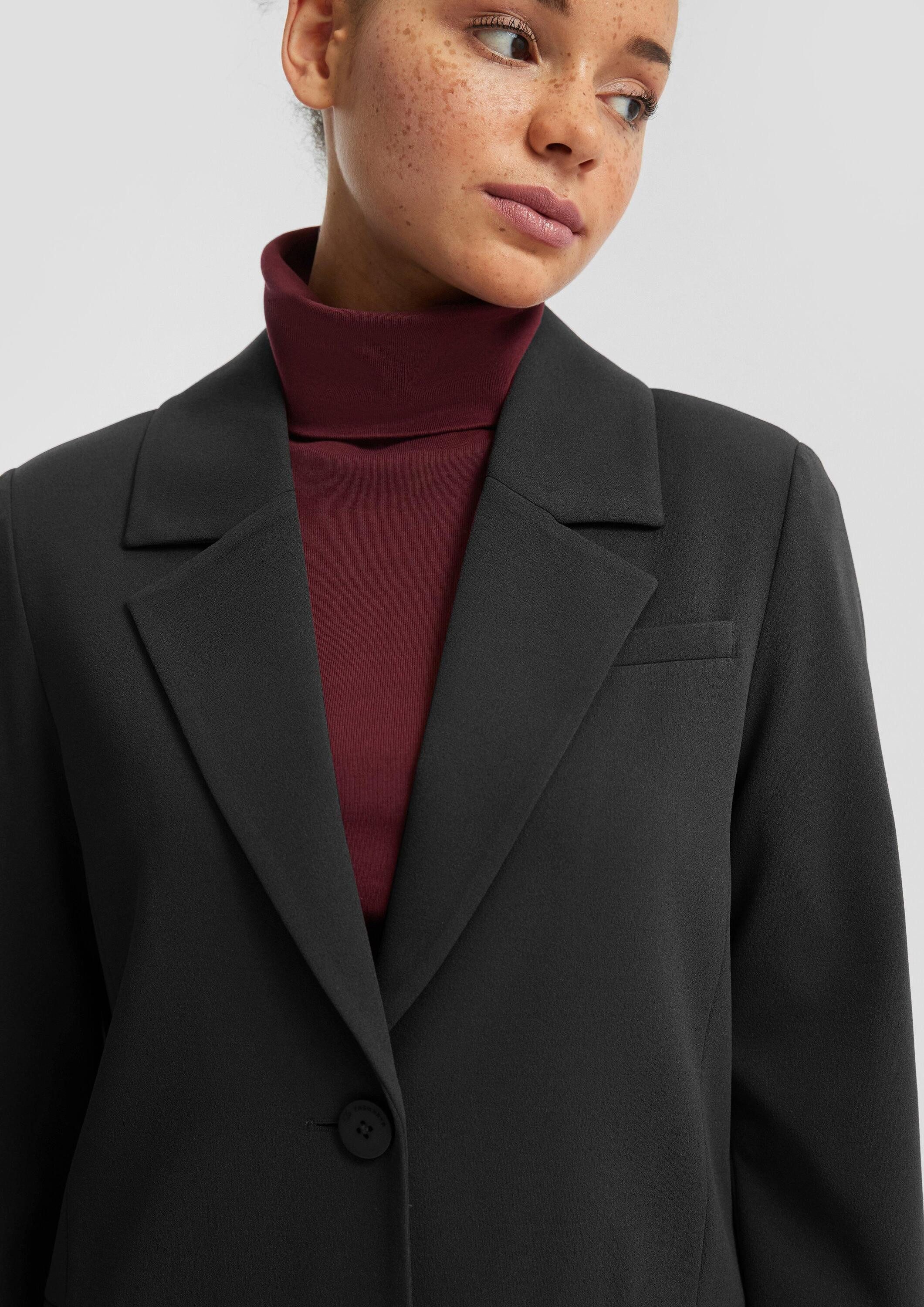 QS Jackenblazer Indoor-Blazer Blazer mit Reverskragen aus Interlockjersey
