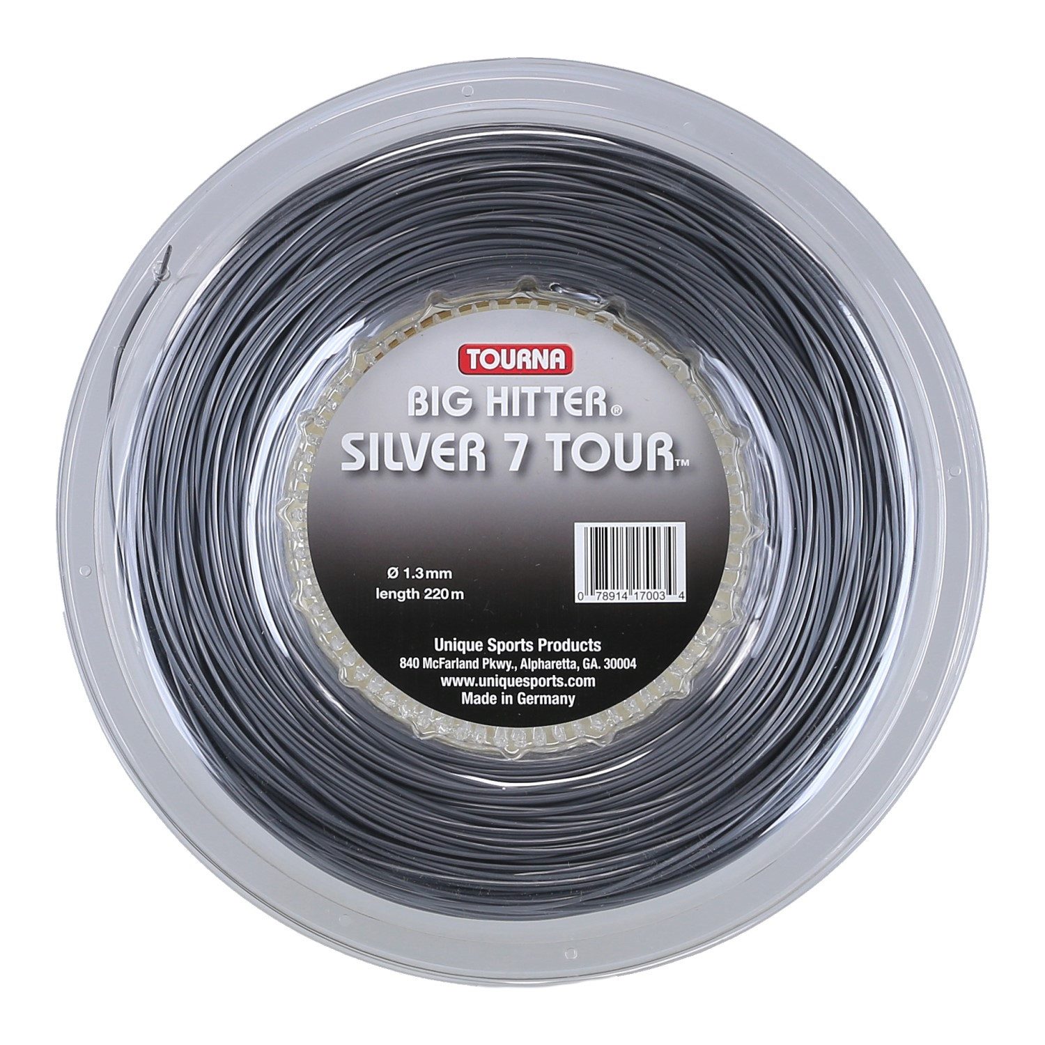 Tennissaite Big Hitter Silver 7 Tour (Power+Spin) 220m Rolle