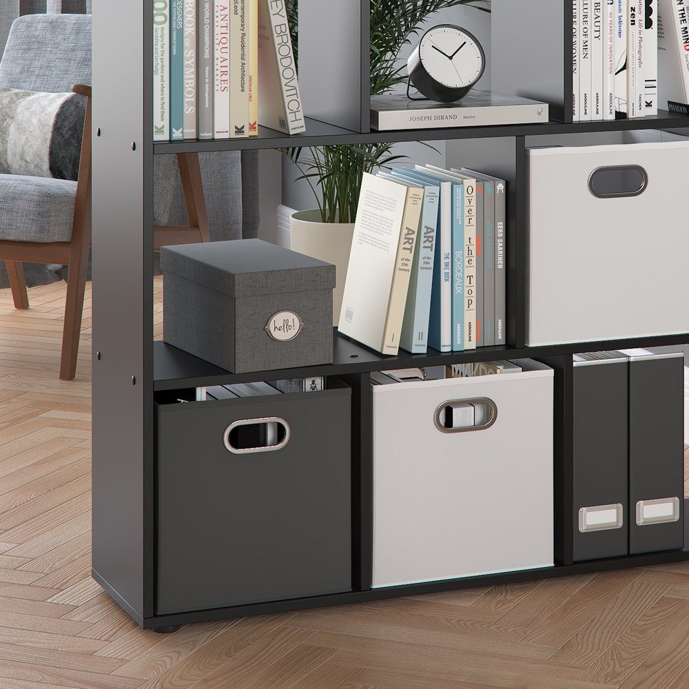 Vicco Raumteiler Pilar, Schwarz, 131.6 x 143 cm, Freistehend