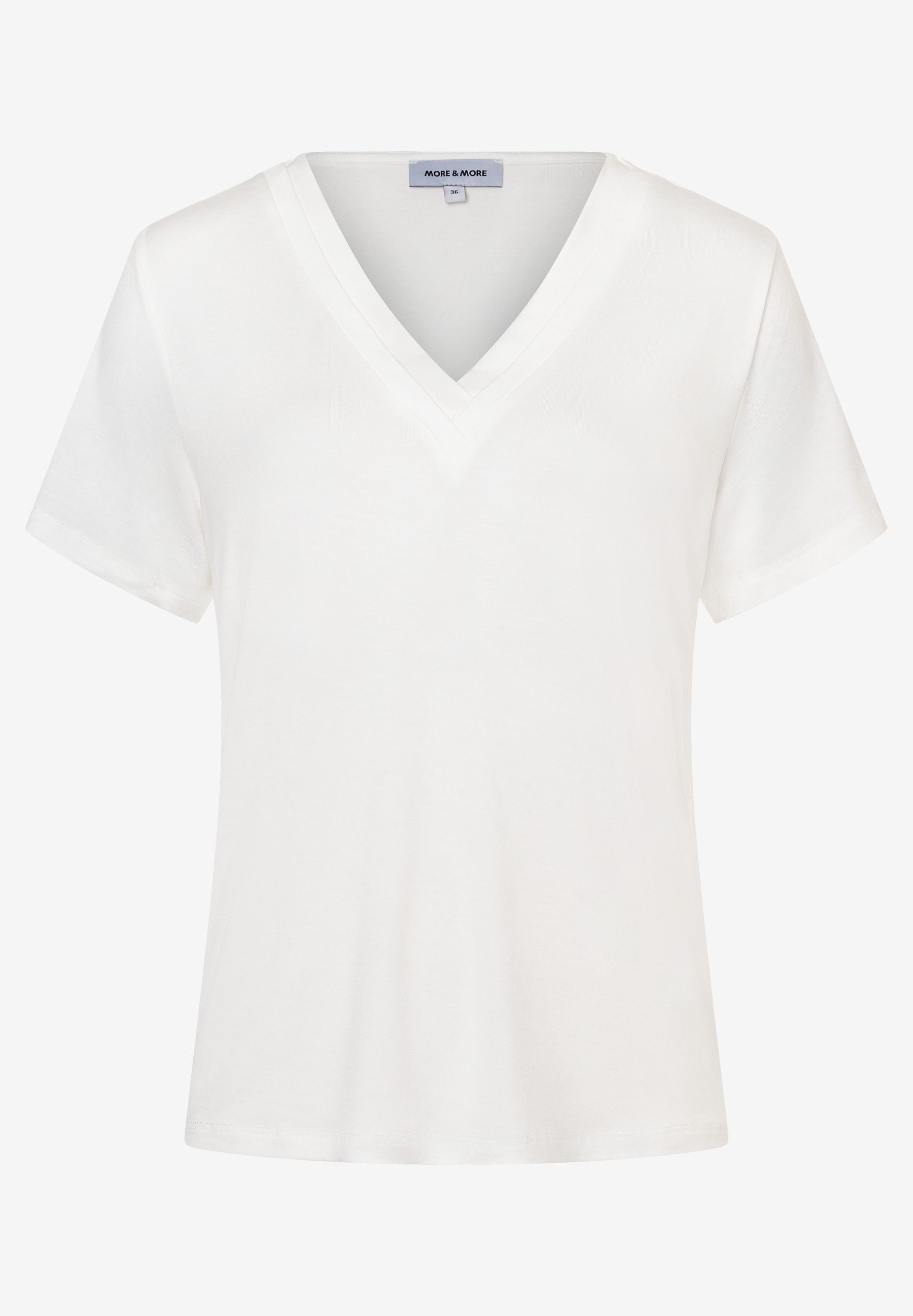 Kurzarmshirt softes Kurzarmshirt, Satinkante