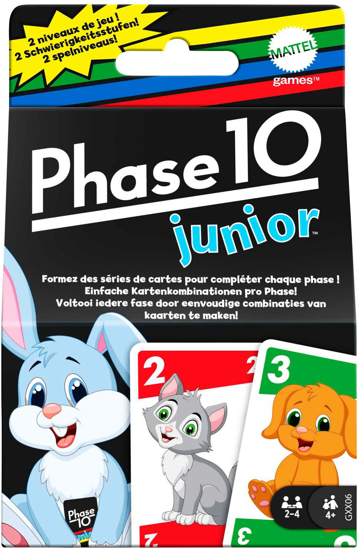 Mattel games Spiel Phase 10 Junior, Kartenspiel
