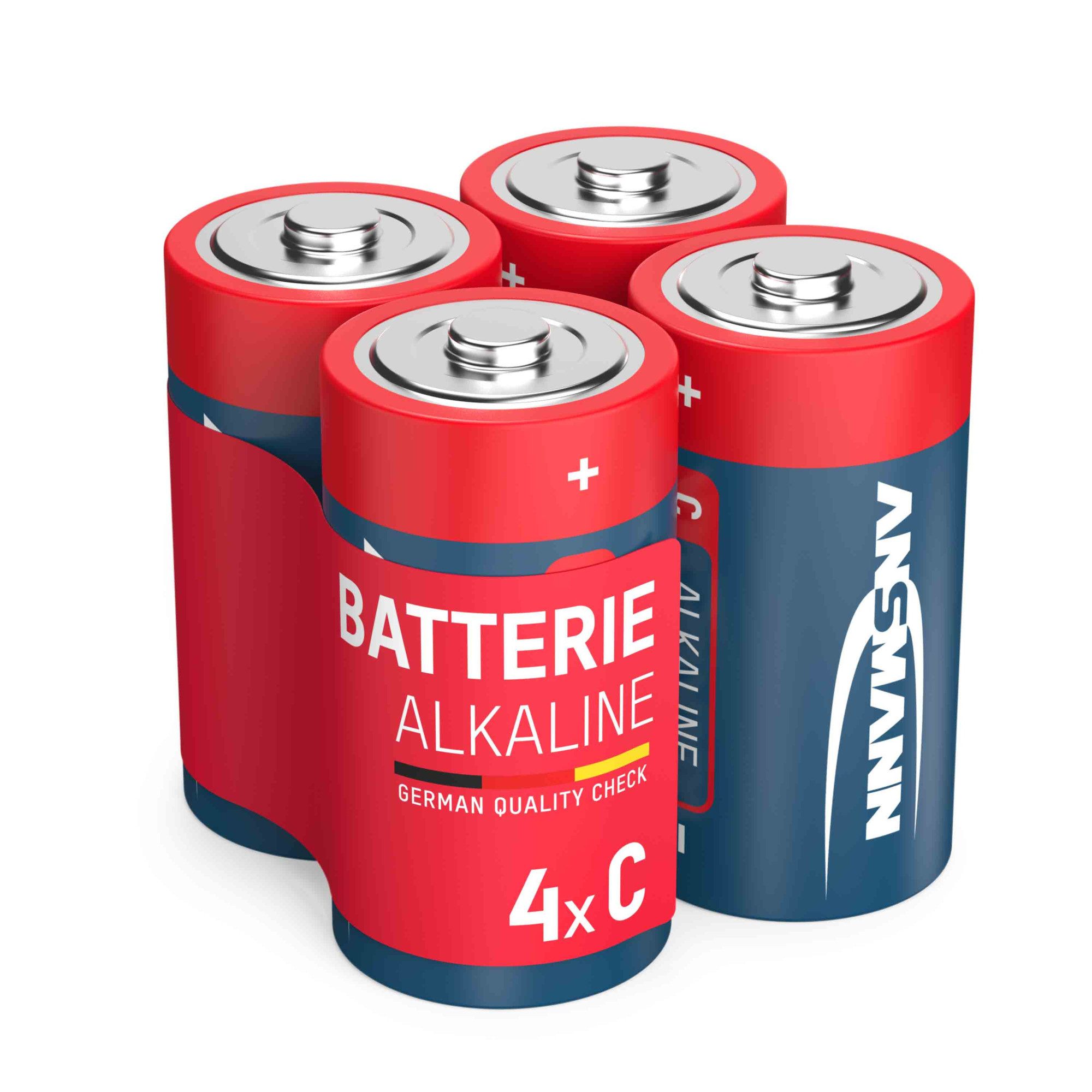 ANSMANN AG Batterie Alkaline Baby C, 4 Stück, 1,5V Batterie