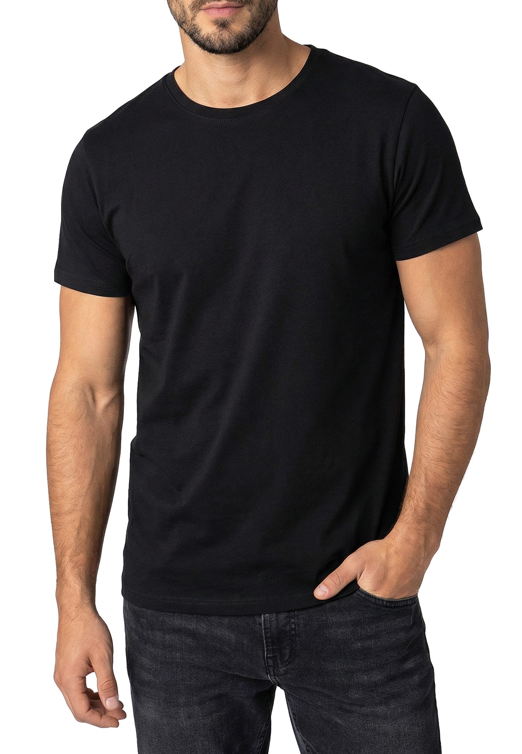 SUBLEVEL T-Shirt Herren Basic Shirt 5er Pack schwarz und weiß (5-tlg) Basic Shirt Sparpack