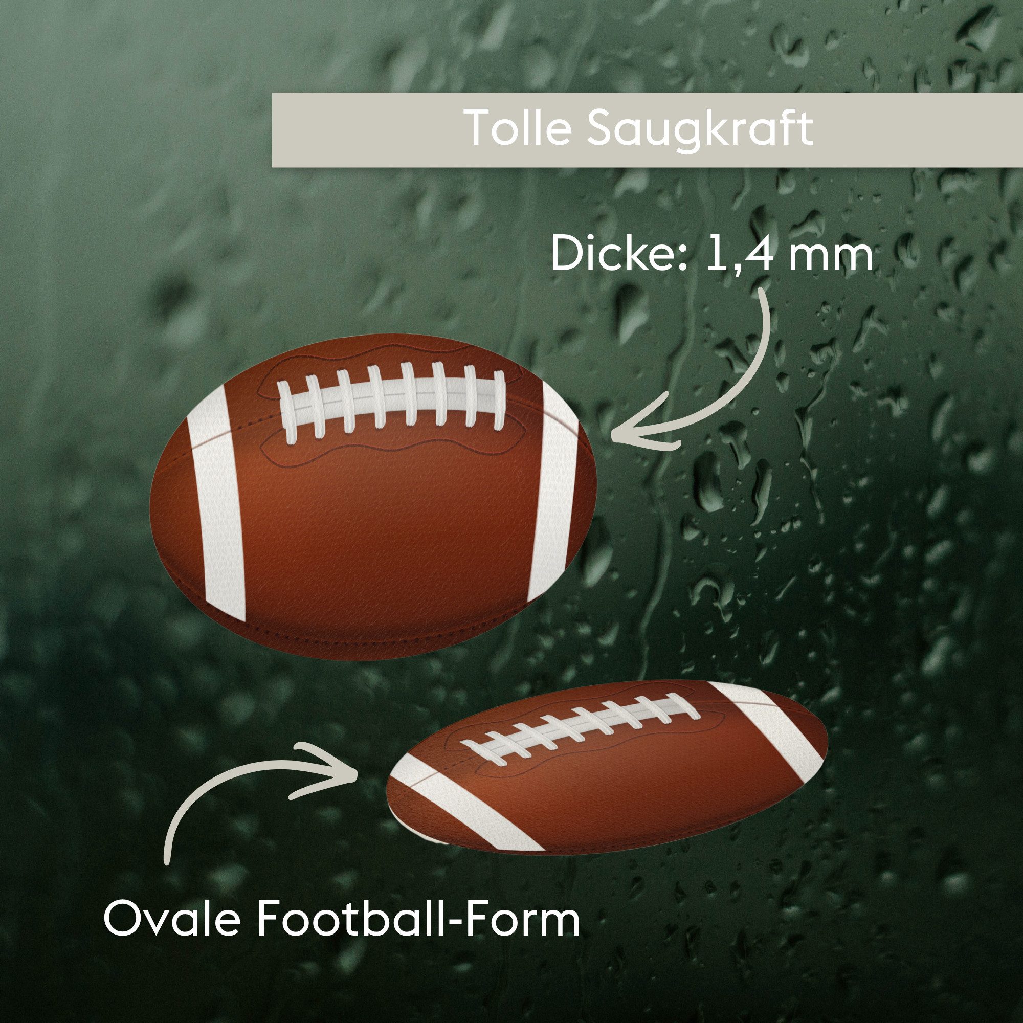 FLYERALARM Bierdeckel Football I Oval I 50 Stück I Sport, 10 cm, Motivbeschnitt