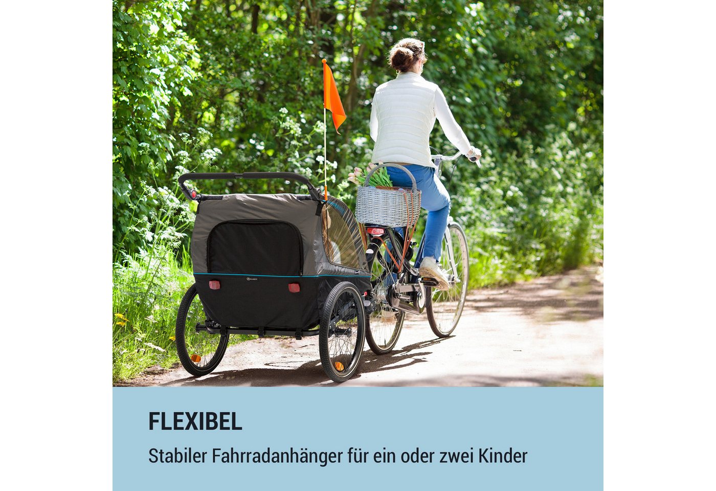 Thumbnail - KLARFIT Fahrradkinderanhänger Kiddy King Fahrradanhänger für Kinder