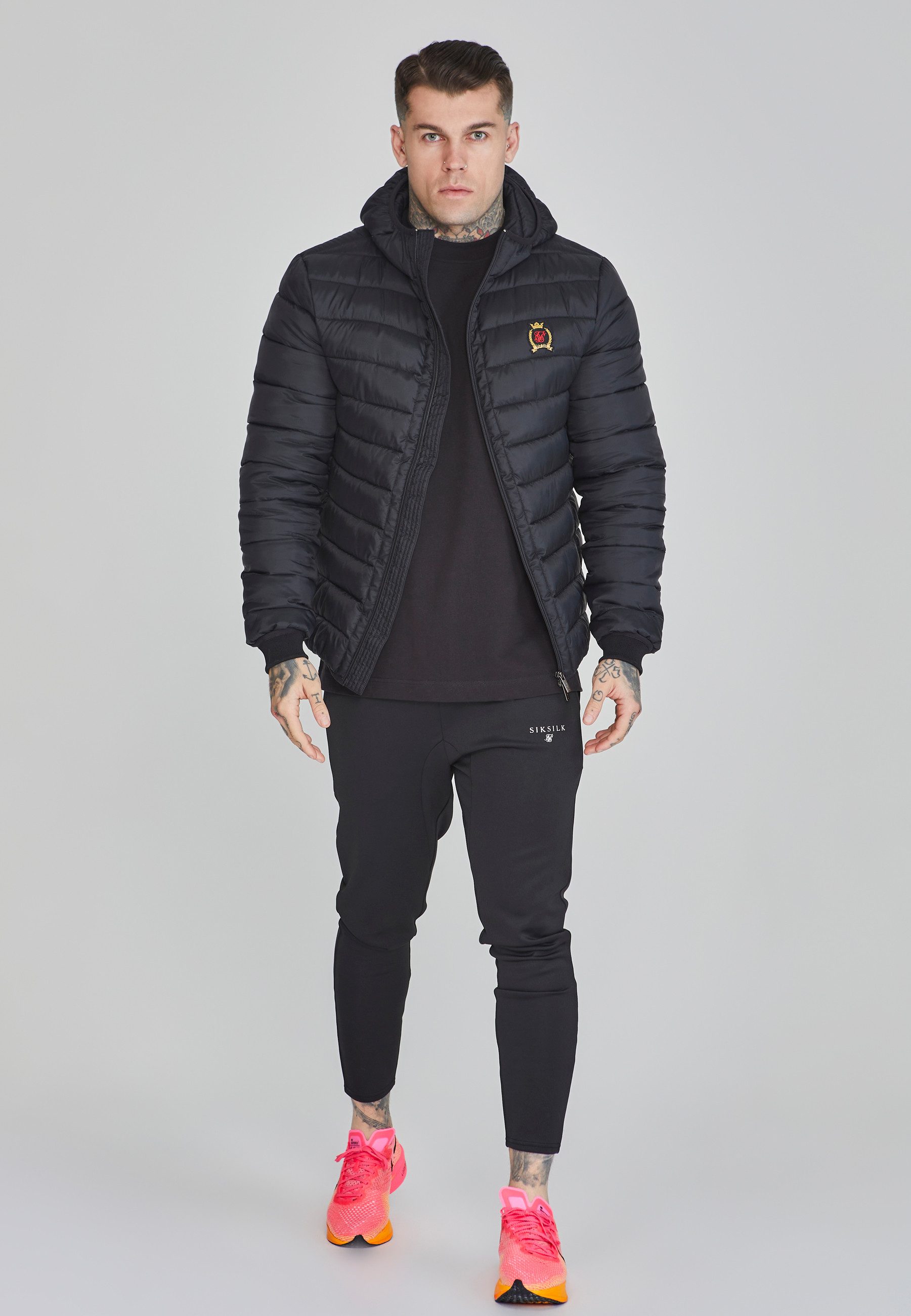 Siksilk Outdoorjacke SikSilk Herren Schwarze Bubble Jacke günstig online kaufen