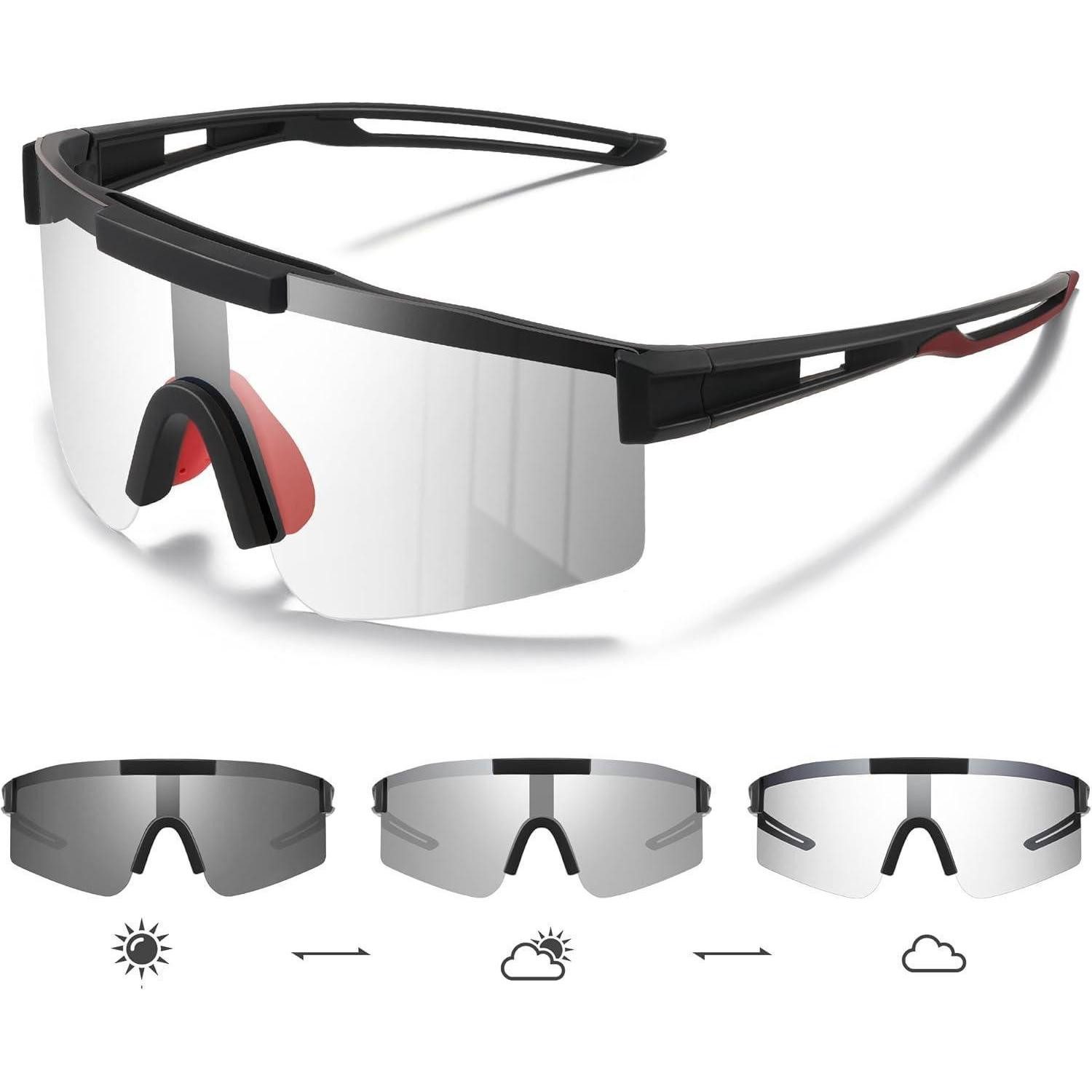 LuxusKollektion Monoscheibensonnenbrille Sportbrille Polarisiert UV400 Herren Damen MTB Rennrad Selbsttönend