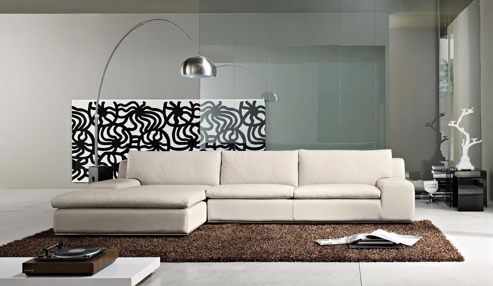 Xlmoebel Ecksofa Ecksofa in L-Form aus weißem Leder von PRIANERA mit Schlaffunktion, Ecksofa, Hergestellt in Europa
