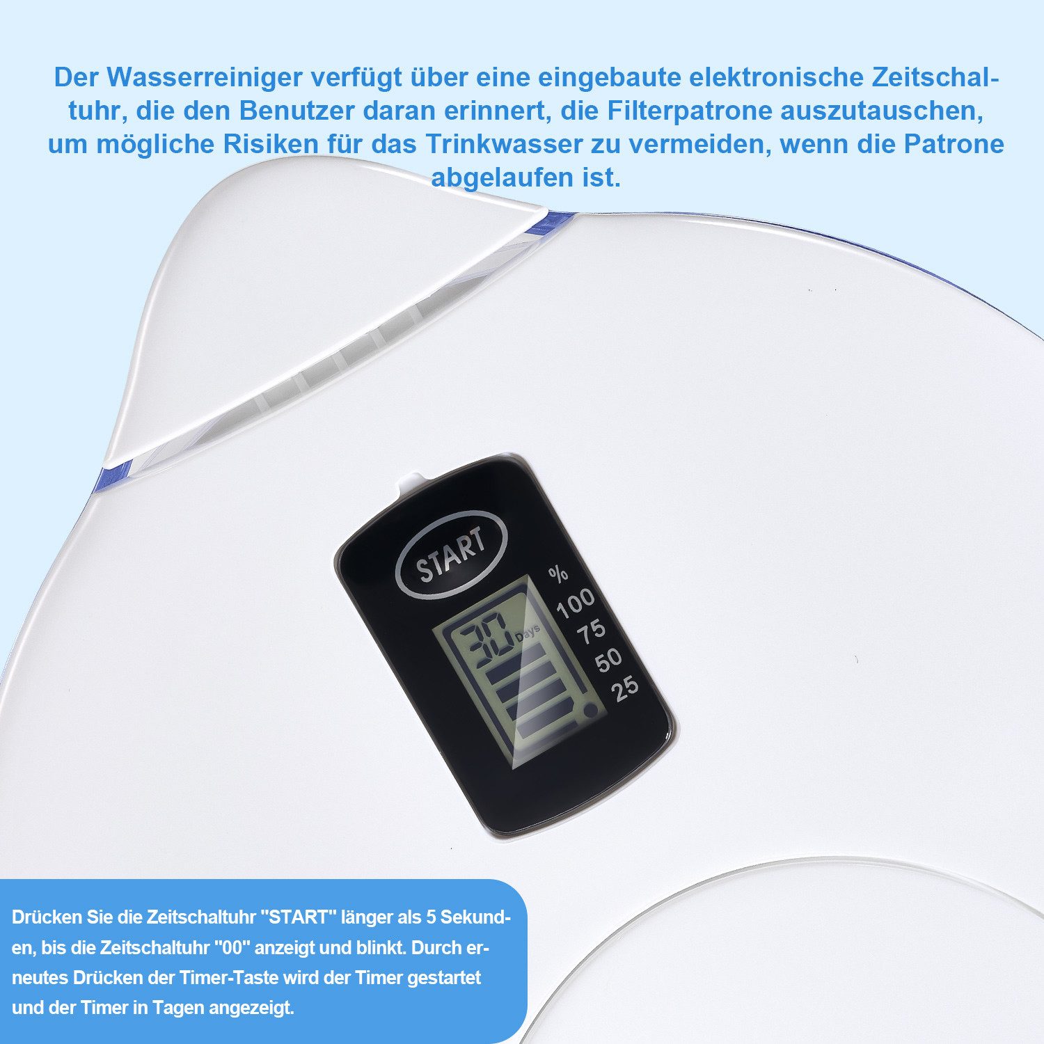 Watus Wasserkanne für Brita Wasserfilter, Filterkanne 3.8L Enthält 1er filterpatronen, 3.8 l – Bild 4 von 5