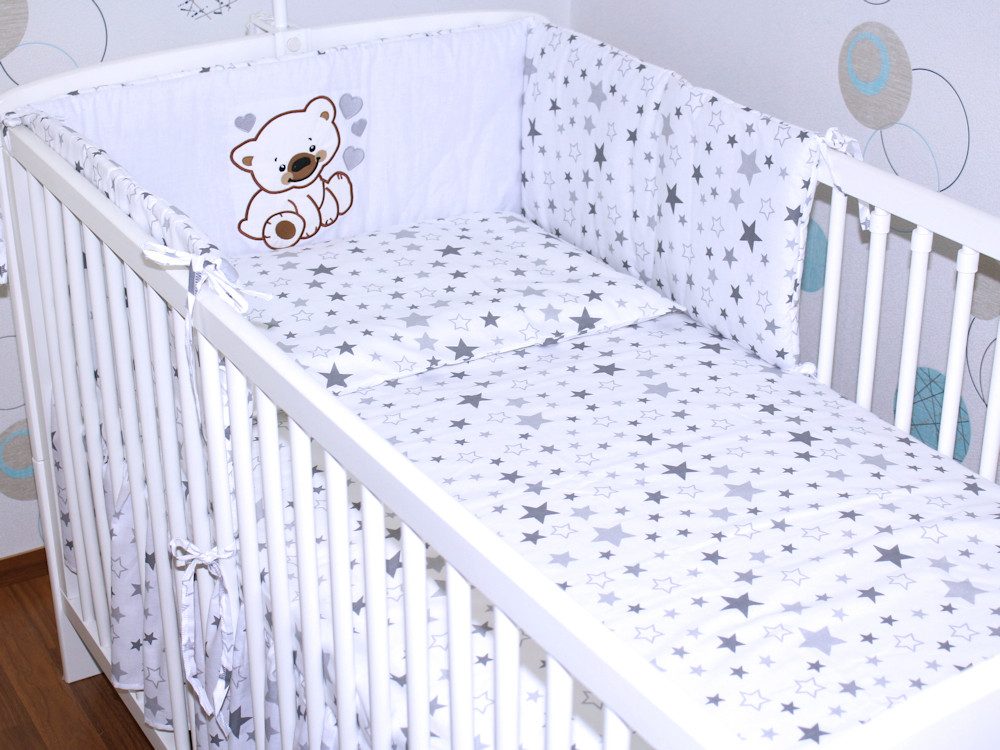 Primawela Bettnestchen Nestchen mit Applikation 180 190 cm Baby Bett Kinder Nest Kopfschutz