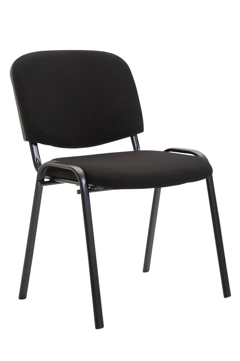 TPFLiving Besucherstuhl Keen mit Gestell: hochwertiger schwarz Stoff - Warteraumstuhl Sitzfläche: (Besprechungsstuhl - - - schwarz Metall Konferenzstuhl Messestuhl), Polsterung