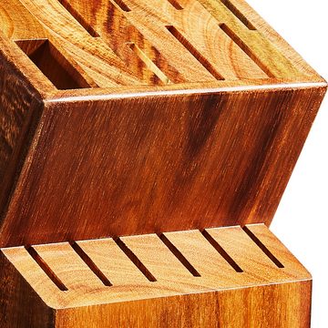 VEVOR Wand-Magnet Messerhalter 187 x 130 x 226 mm Messerblock-Set Holzblock für Kochmesser Wetzstab