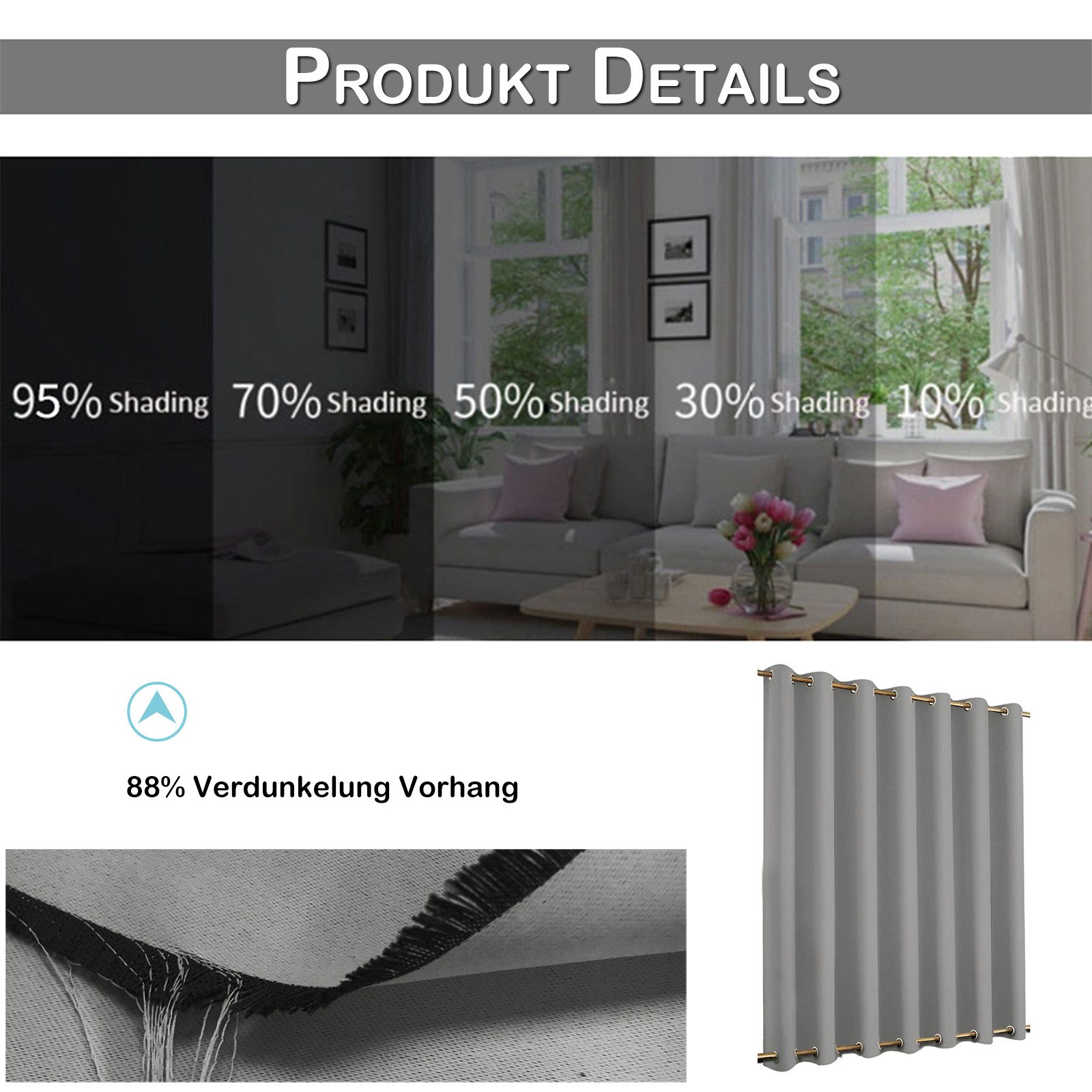 Qelus Outdoorgardine Wetterfest Outdoor Vorhang, Blickdicht günstig online kaufen