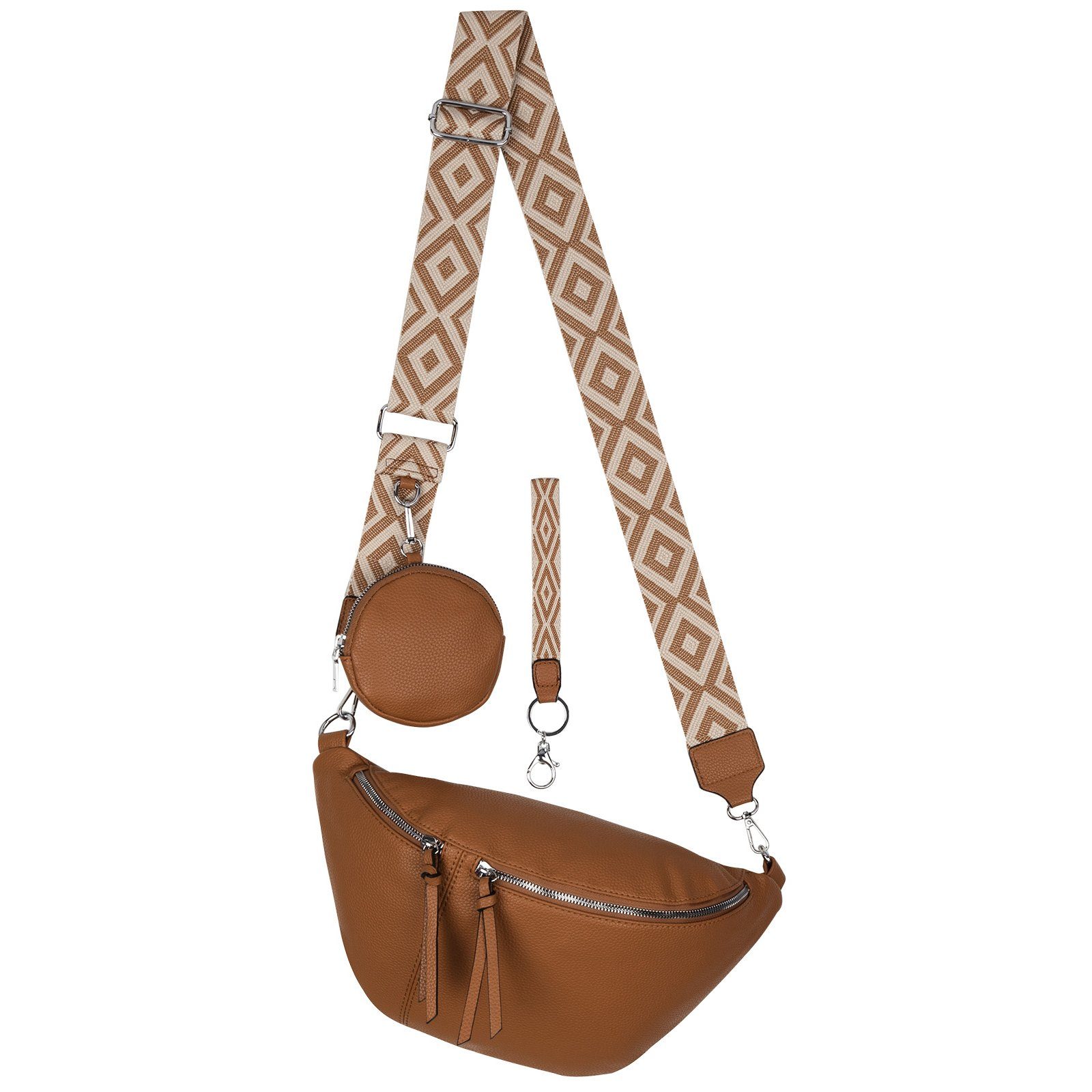 Gürteltasche Bauchtasche Umhängetasche Crossbody-Bag Kunstleder Italy-Design