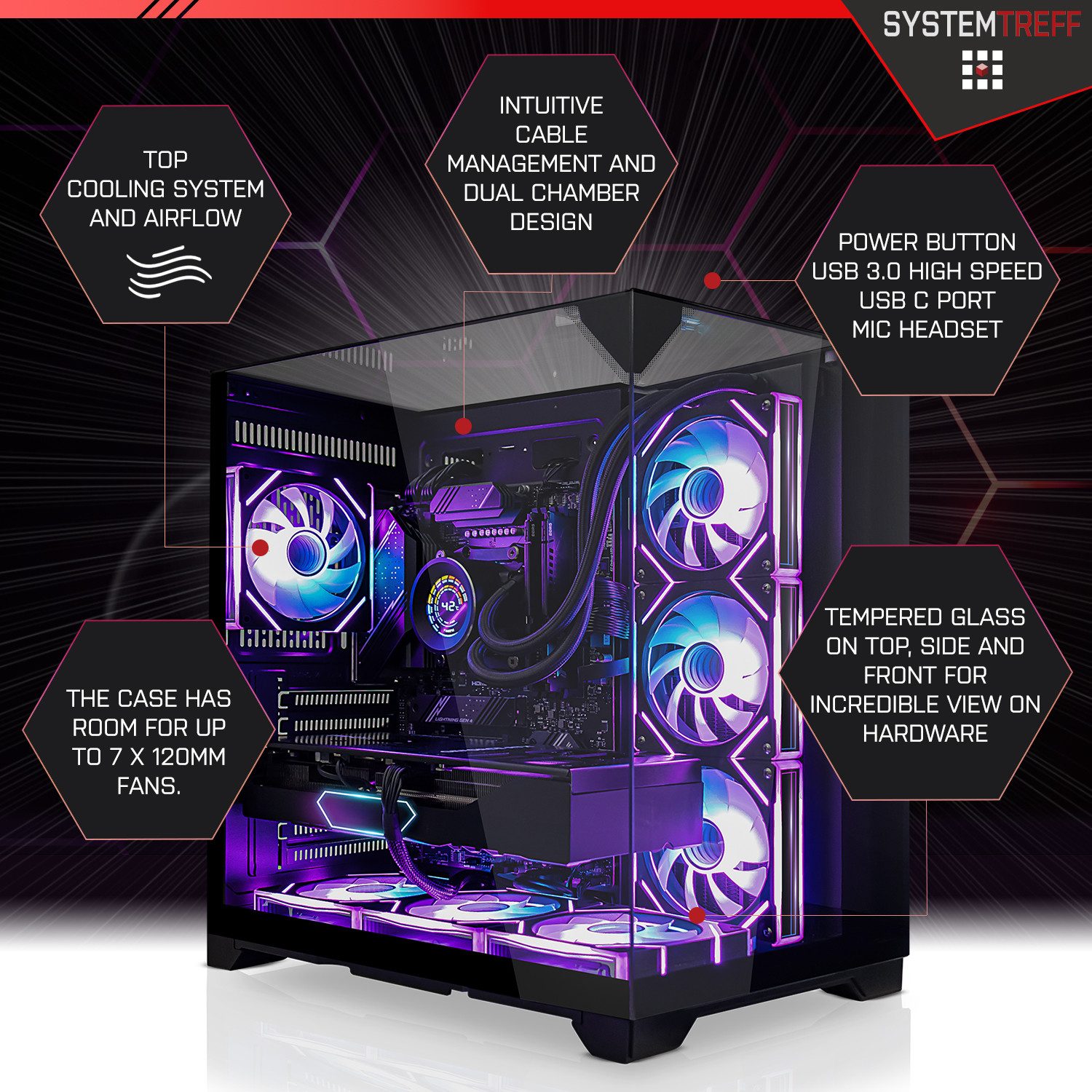 SYSTEMTREFF Gaming-PC (AMD 9950X 9950X, Nvidia GeForce RTX 5080, 32 GB RAM, Wasserkühlung)