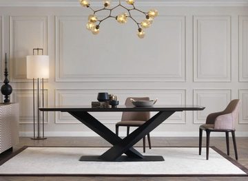 JVmoebel Essgruppe, Esstisch Tisch 4x Stühle Anrichte Spiegel 7tlg Design Gruppe