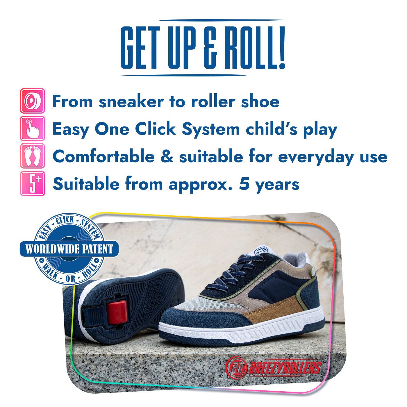 BREEZY ROLLERS Schuhe mit Rollen Rollschuhe Sneaker Heelys Sneakers mit Rollen Kinderschuhe