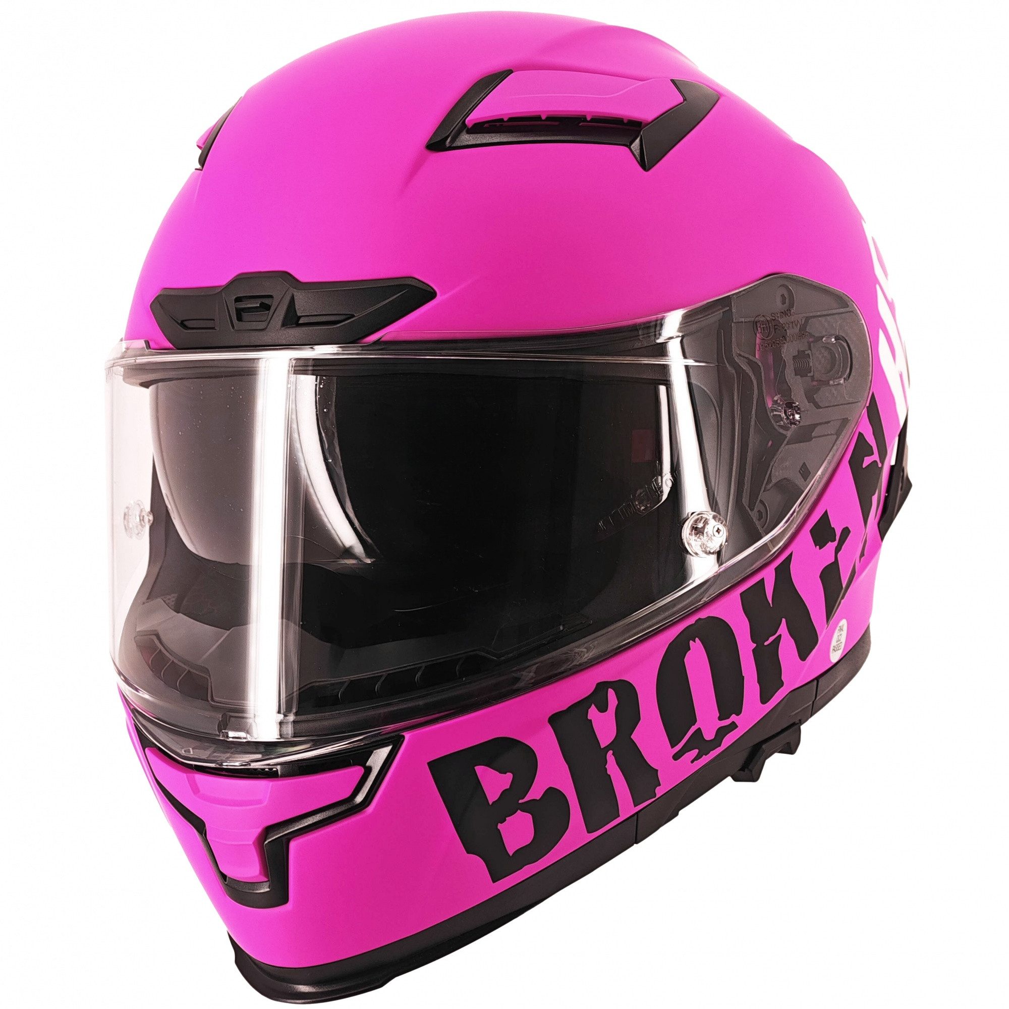 Broken Head Motorradhelm Street Division Pink Matt, Mit Sonnenblende