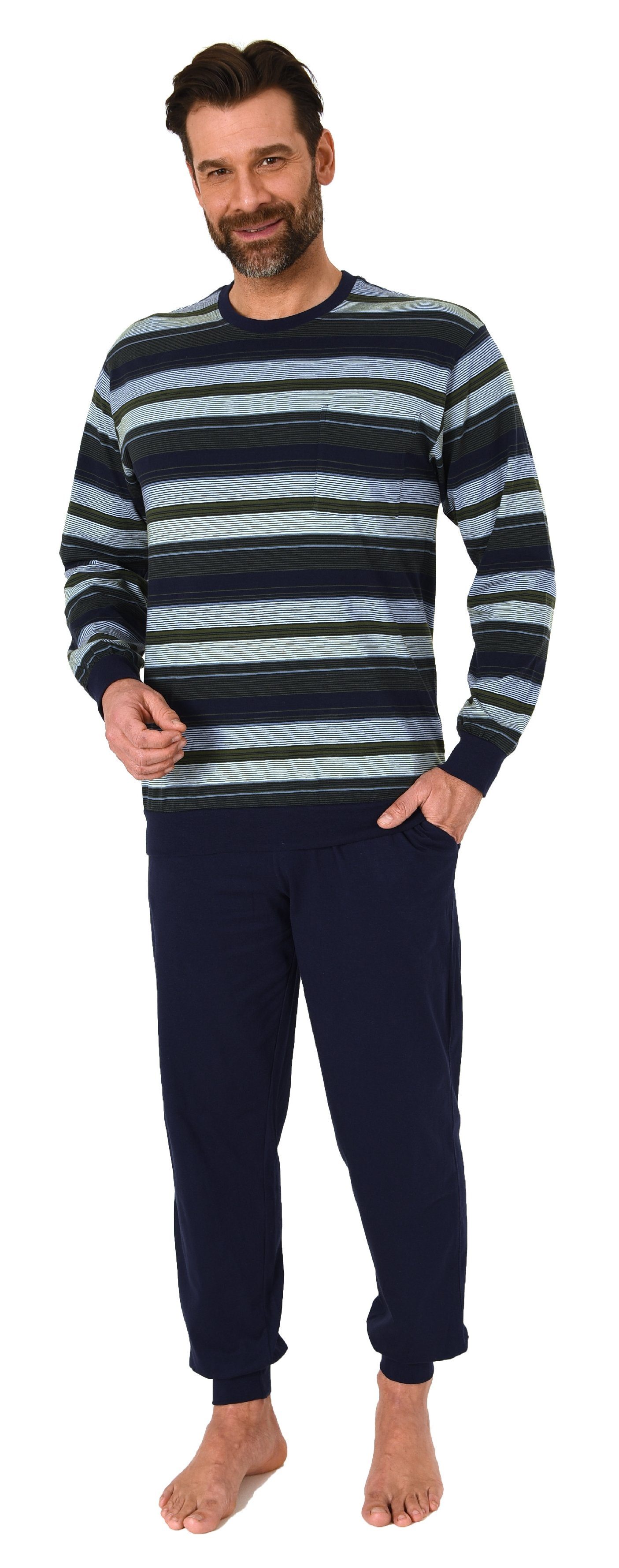 Normann Pyjama Normann Herren langarm Schlafanzug günstig online kaufen