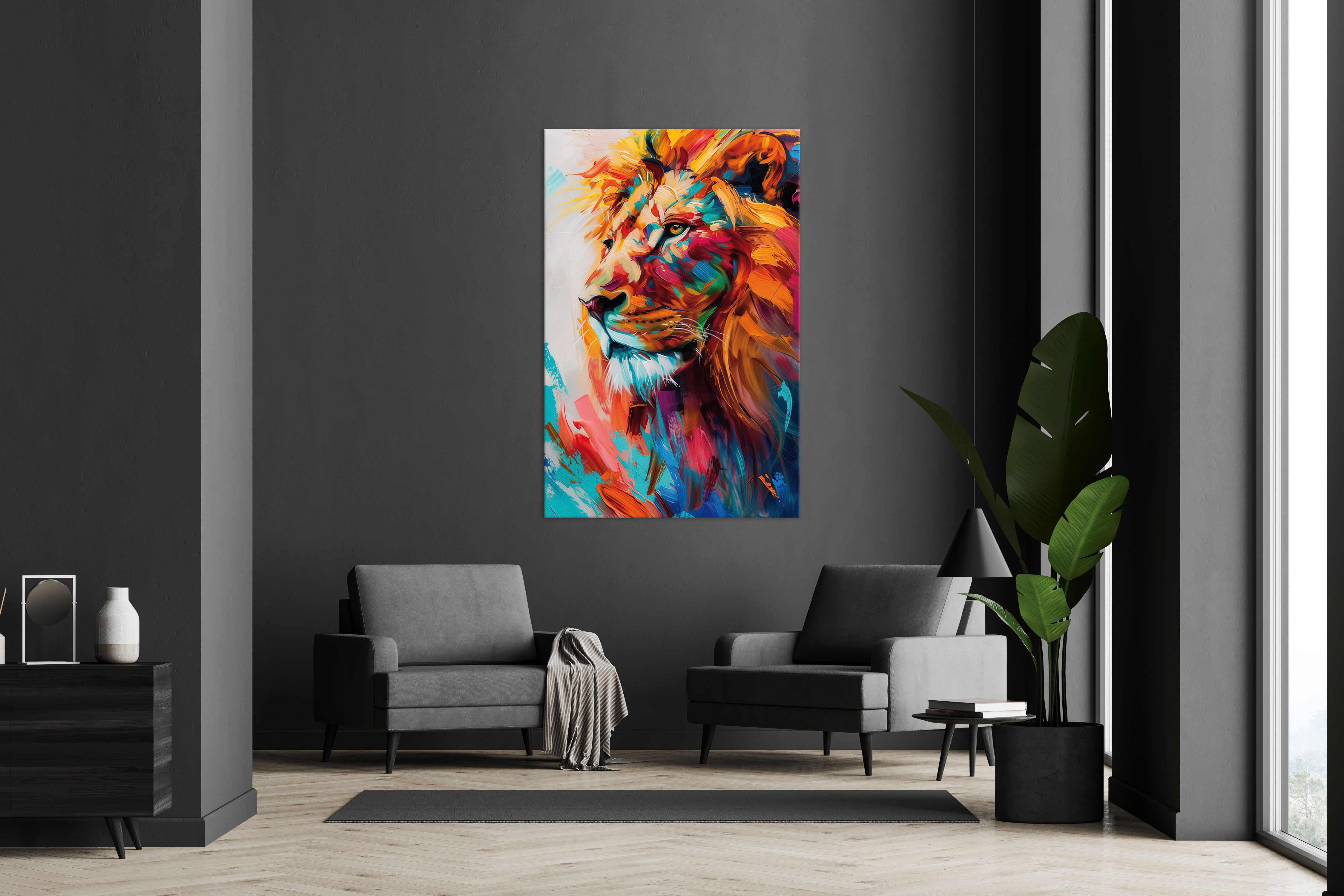 Bönninghoff Leinwandbild, Kunst, Löwe, Löwen, Pop Art, Raubkatzen, Tiere (1 St)
