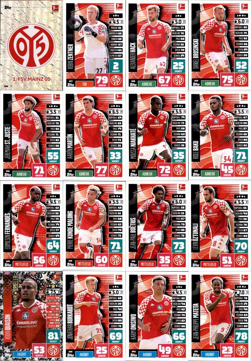 Topps Sammelkarte Topps Match Attax - 2020/21 - Mannschaftspaket - 1. FSV Mainz 05