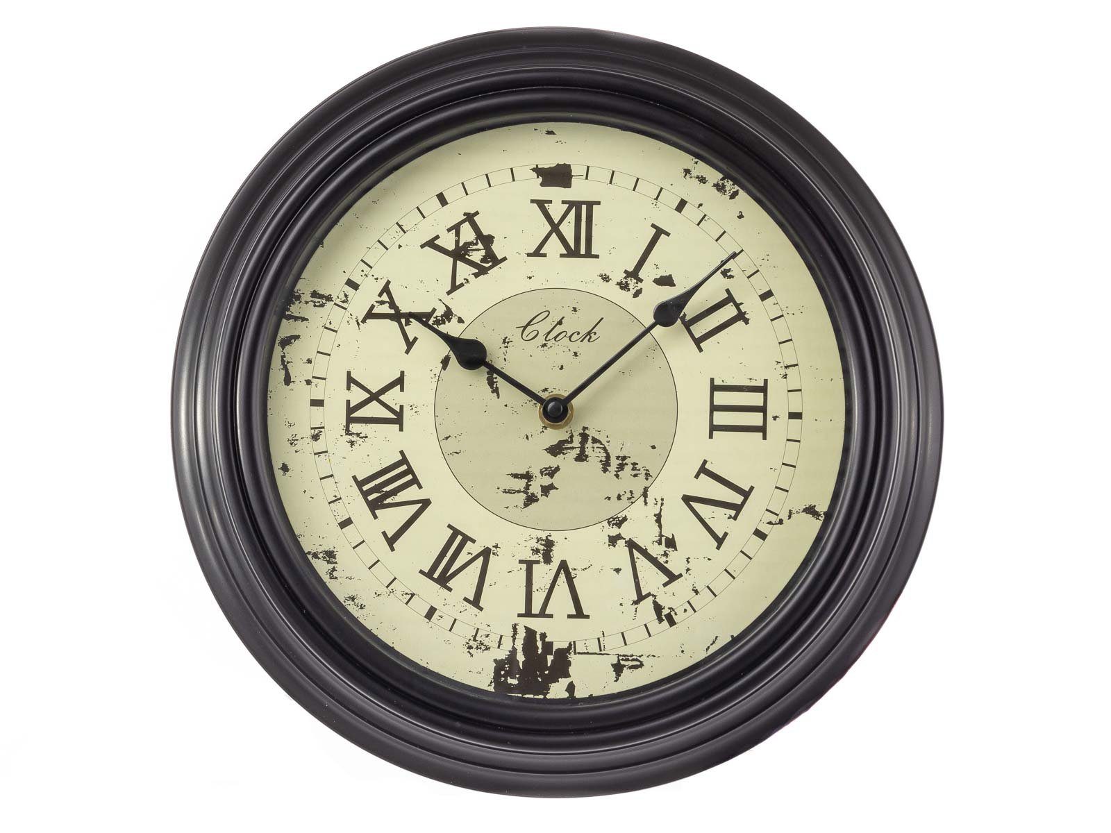 NOOR LIVING Aktentasche Noor-Living runde Wanduhr Wall Clock Rustikal weiß