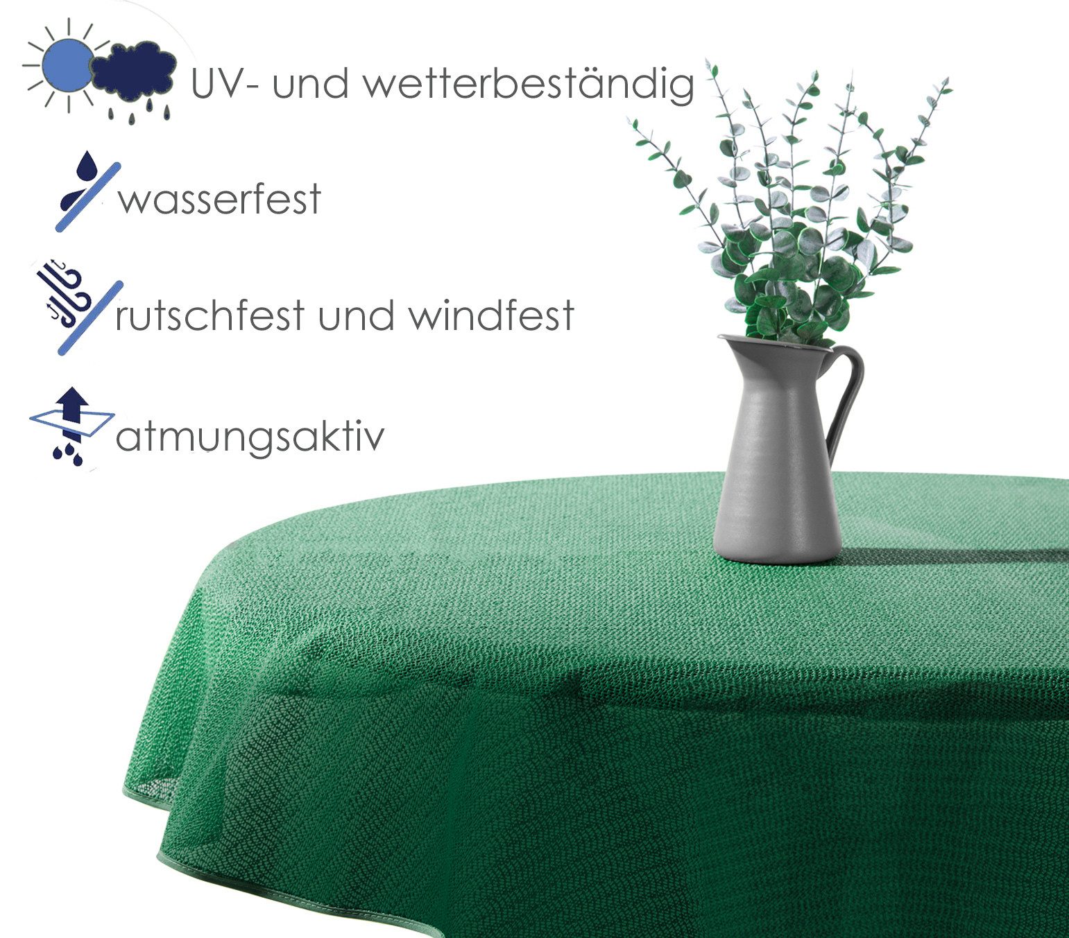heimtexland Gartentischdecke Outdoor Tischdecke Garten Balkon Camping Tischdeko (Stück 1-tlg, 1), wetterfest I robust I UV-beständig I rutschfest I waschbar – Bild 2 von 5