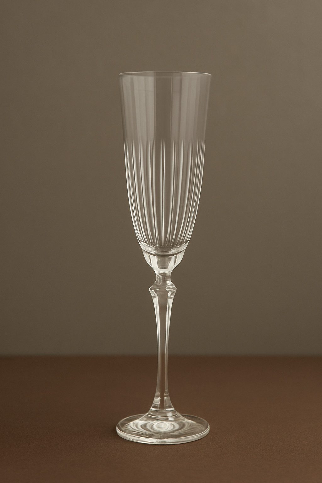 Crystalex Sektglas Elisabeth Wedge matt Schliff, 6-tlg., Kristallglas, Kristallglas, senkrecht geschliffen, matt