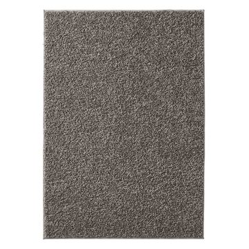 Langflor-Teppich Langflorteppich Sole 100% Polypropylen, TaraCarpet, rechteckig, Höhe: 30 mm, Hochflor Shaggy d.grau waschbar Wohnzimmer Schlafzimmer Bad 060x090 cm