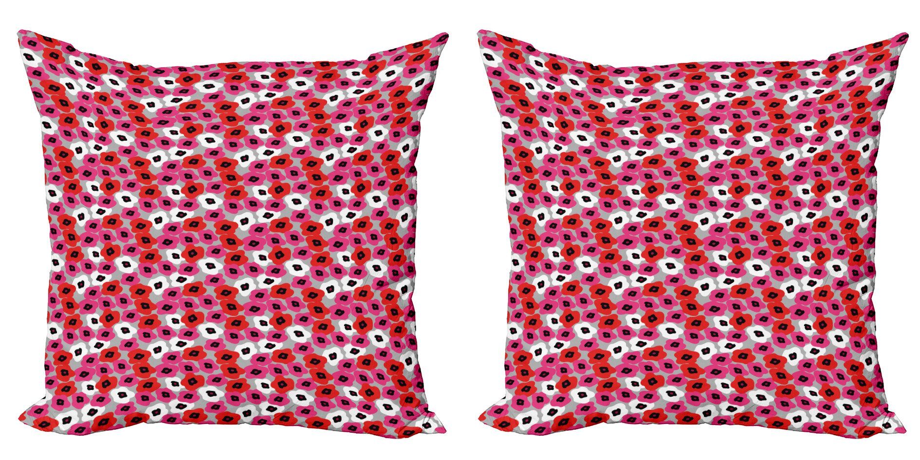 Kissenbezüge Modern Accent Doppelseitiger Digitaldruck, Abakuhaus (2 Stück), Abstrakt Blumen-Blick-Motiv