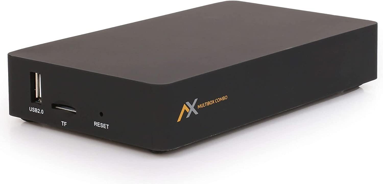 AX Technology LAN, Linux USB, und (PVR SAT-Receiver E2 Combo DVB-T2 - Multibox SE 2X Sat-, WLAN) 4K Aufnahmefunktion UHD Timeshift, & AX Kabel