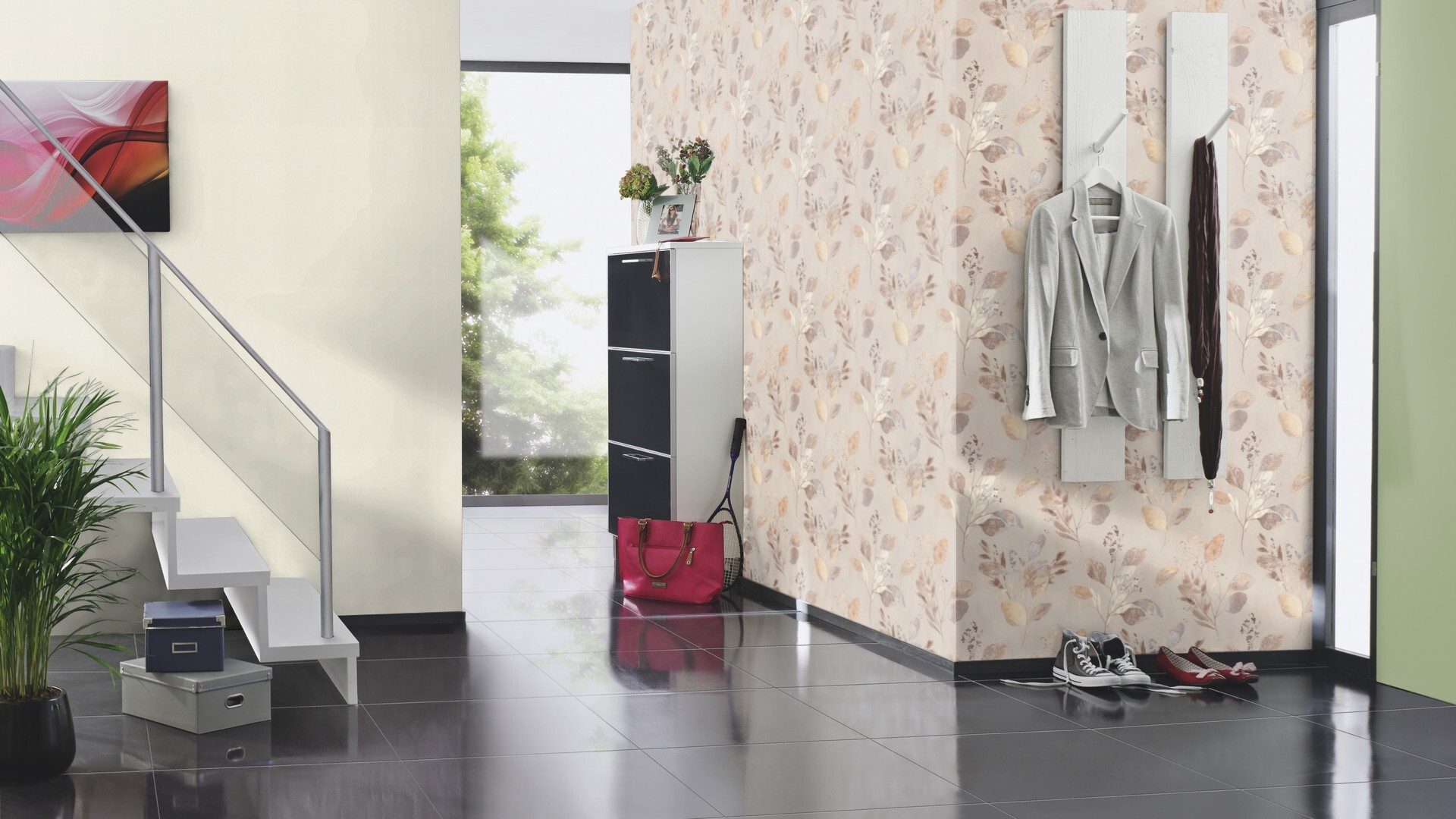 Rasch Vliestapete, leicht gekörnt, Pflanzen, (1 St), Vintage, doppelbreit (106cm)