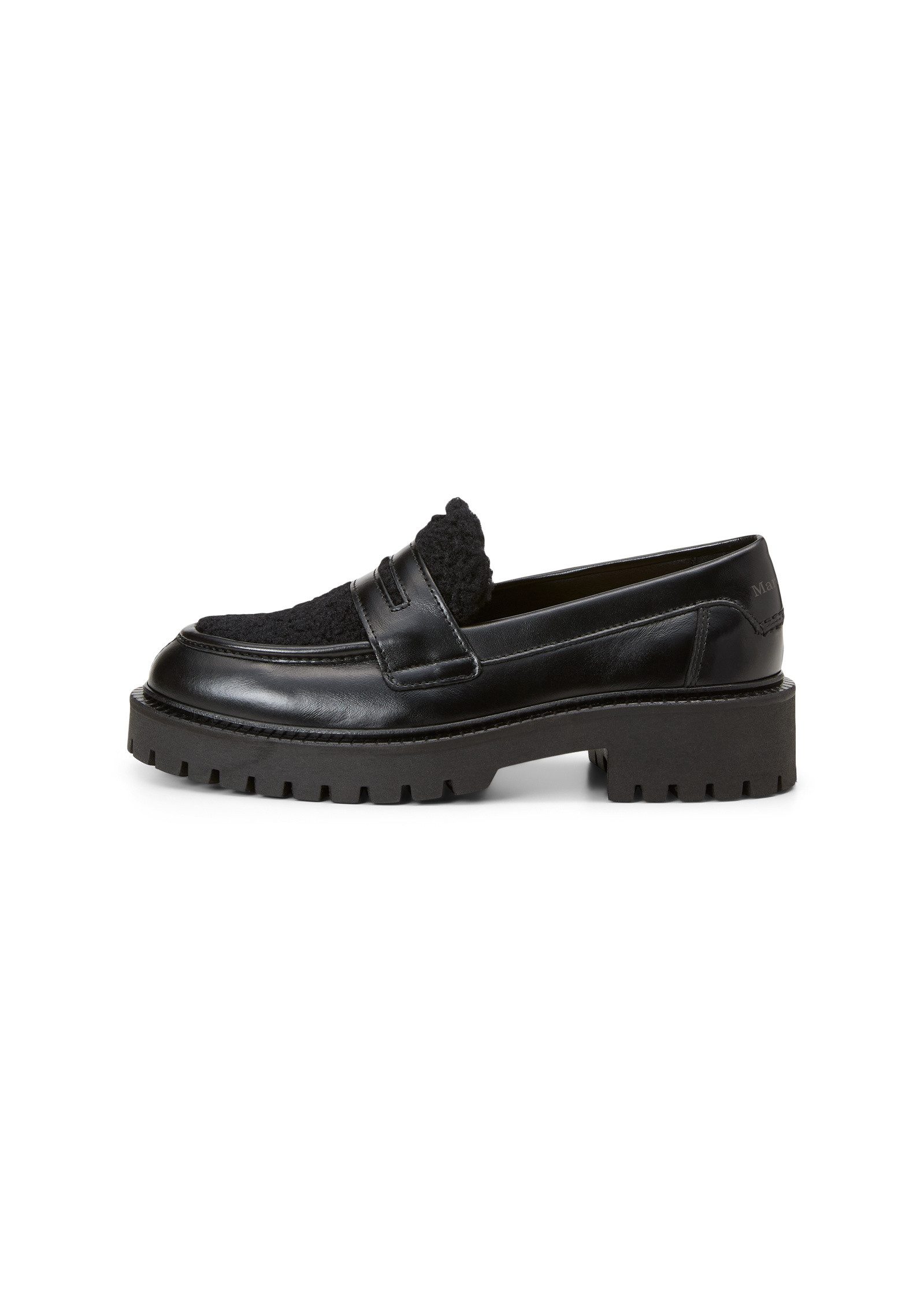Marc O'Polo aus gewachstem Leder und Teddyfell Loafer