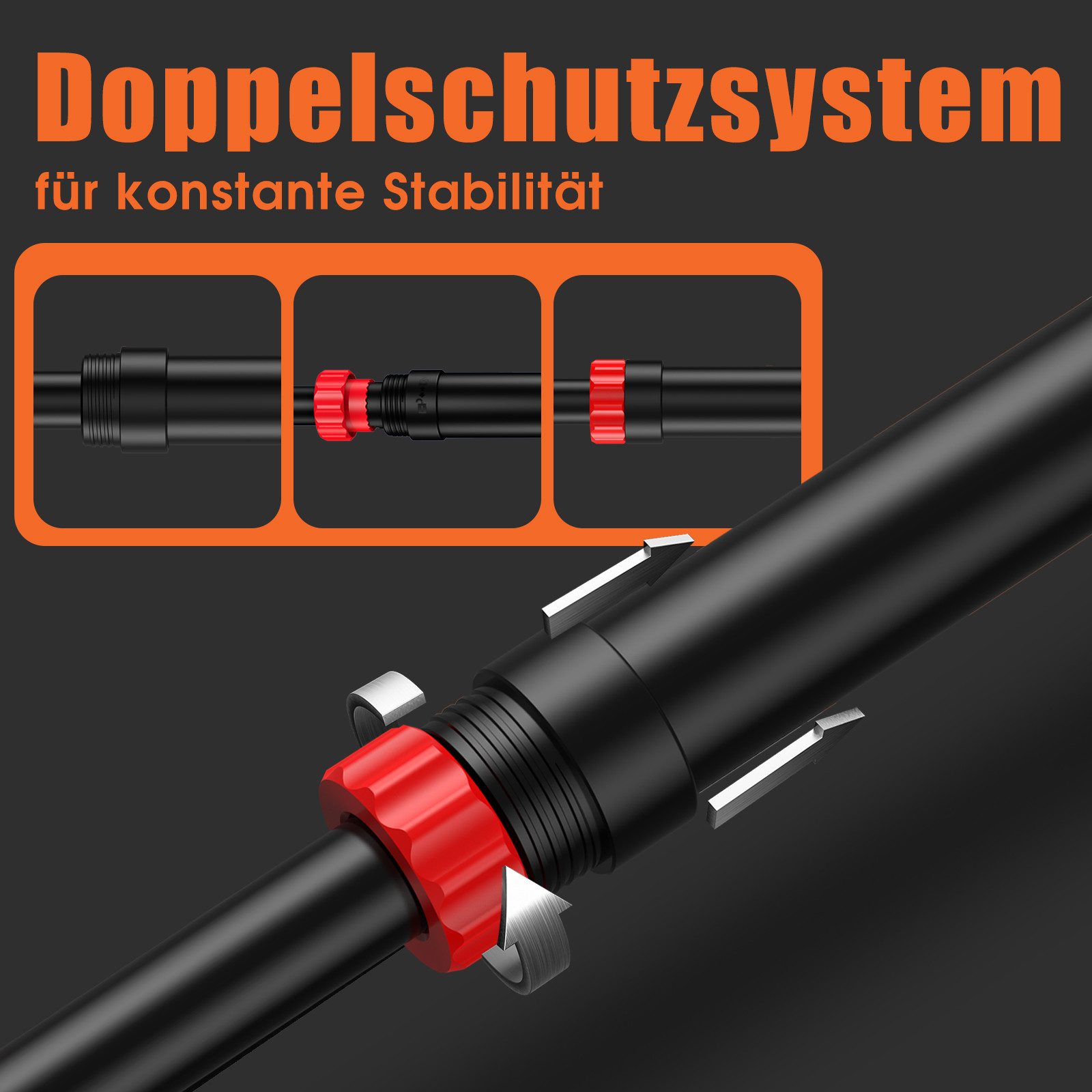 DH FitLife Klimmzugstange Türrahmen ohne Schrauben (Pull up bar Doorway zum Eindrehen, Türreck für Krafttraining, Reckstange für Tür 72-92cm), Mit Wasserwaage