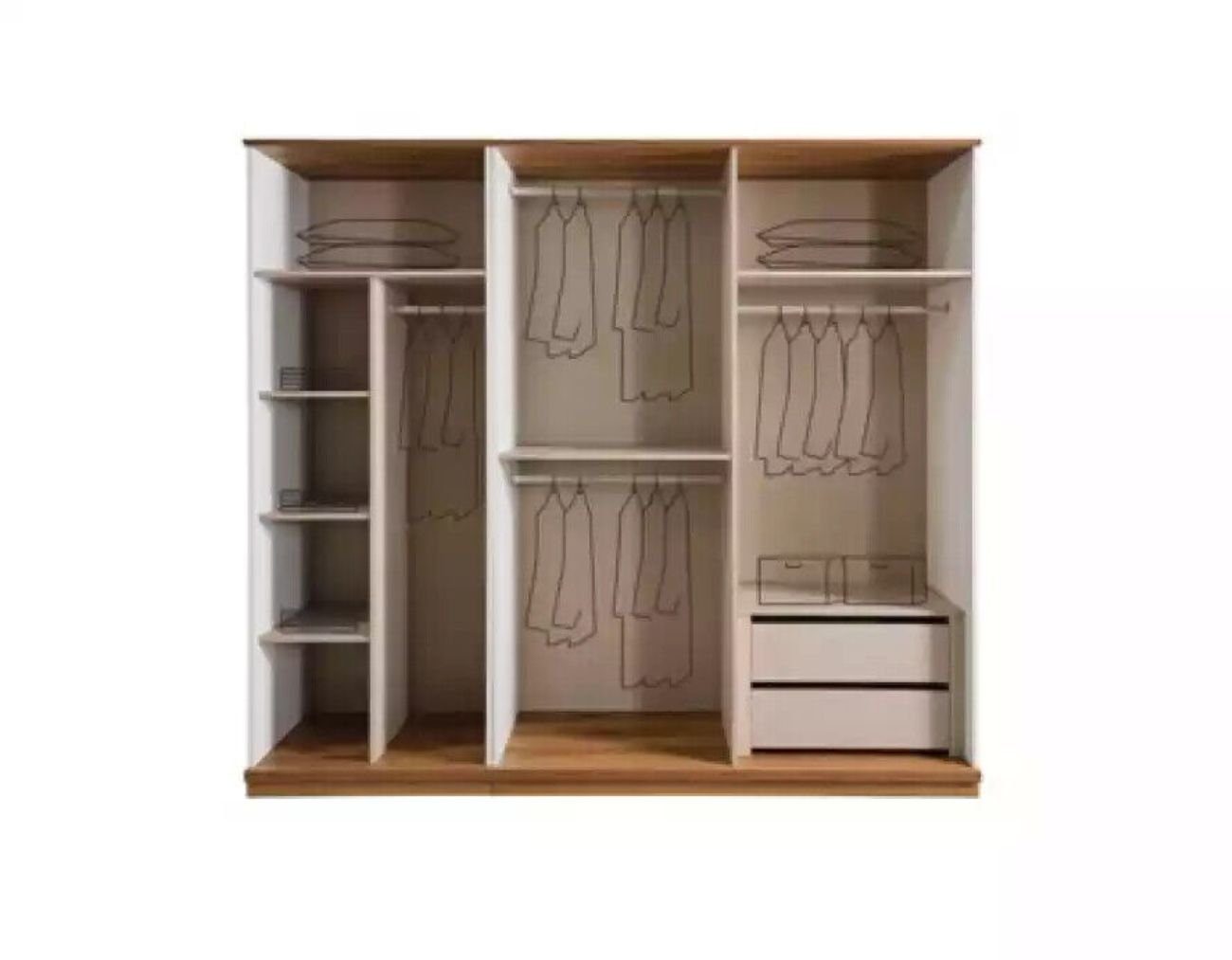 nur (1-St., Kleiderschrank Italy 1x Kleiderschrank Luxus Holz Kleiderschrank) Designer Schlafzimmer in Klassischer JVmoebel Möbel Made