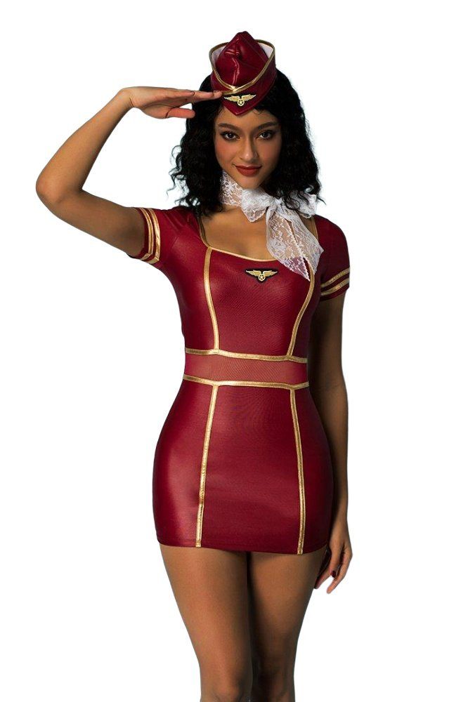 JSY Kostüm »Stewardess Kostüm 4 Tlg Rot« online kaufen | OTTO