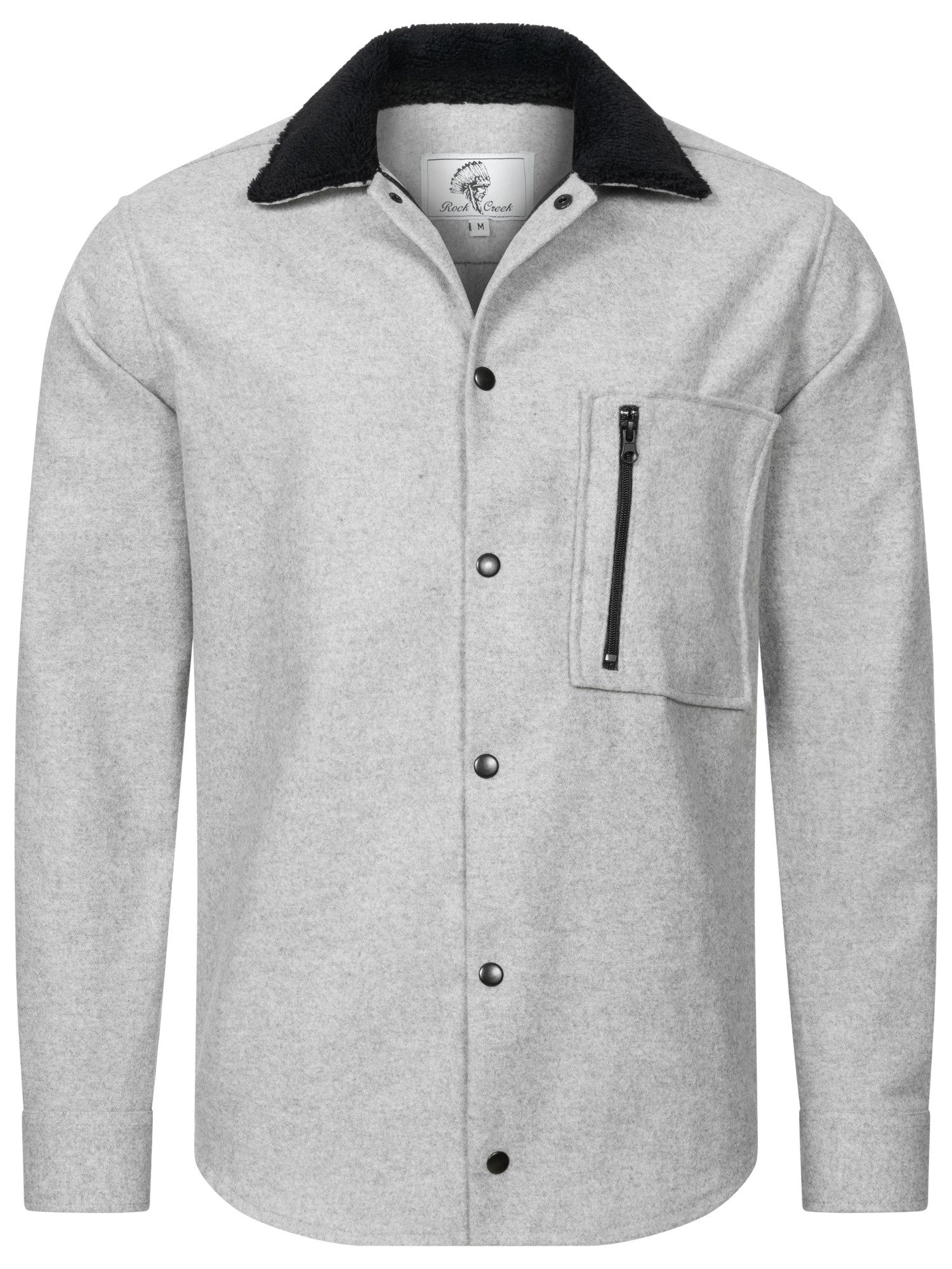 Rock Creek Flanellhemd Herren Hemd mit Teddyfell-Kragen günstig online kaufen