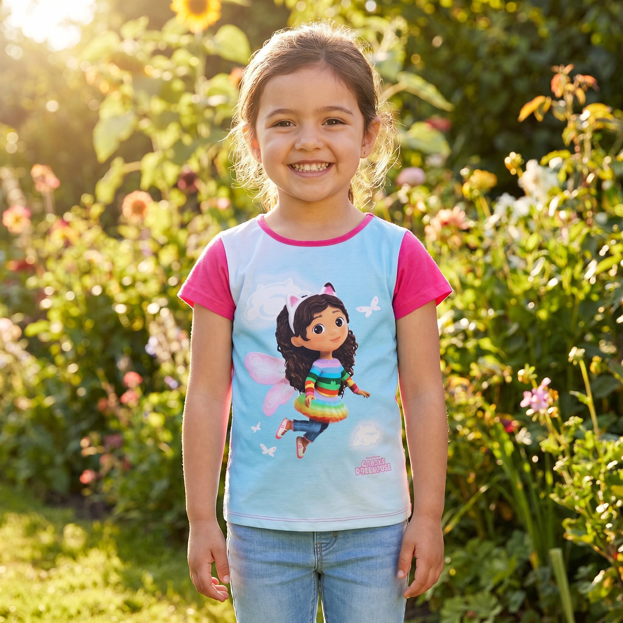 Dreamworks Gabby’s Dollhouse Print-Shirt Gabbys Dollhouse Mädchen Kinder T-Shirt Shirt Gr. 98 bis 128 - 100% Baumwolle